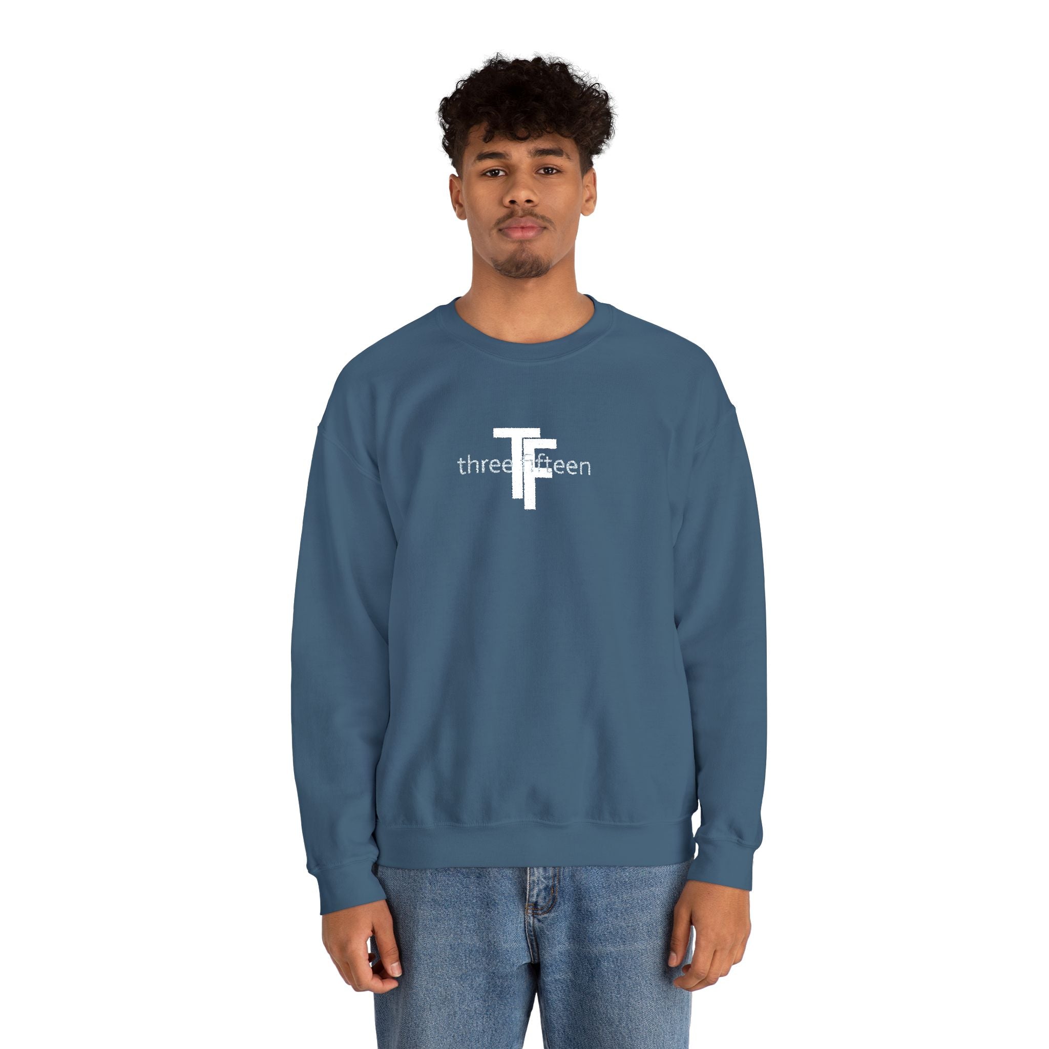 15 - TF Three Fifteen Embroidered Crewneck Sweatshirt — Minimal Graphic Pullover