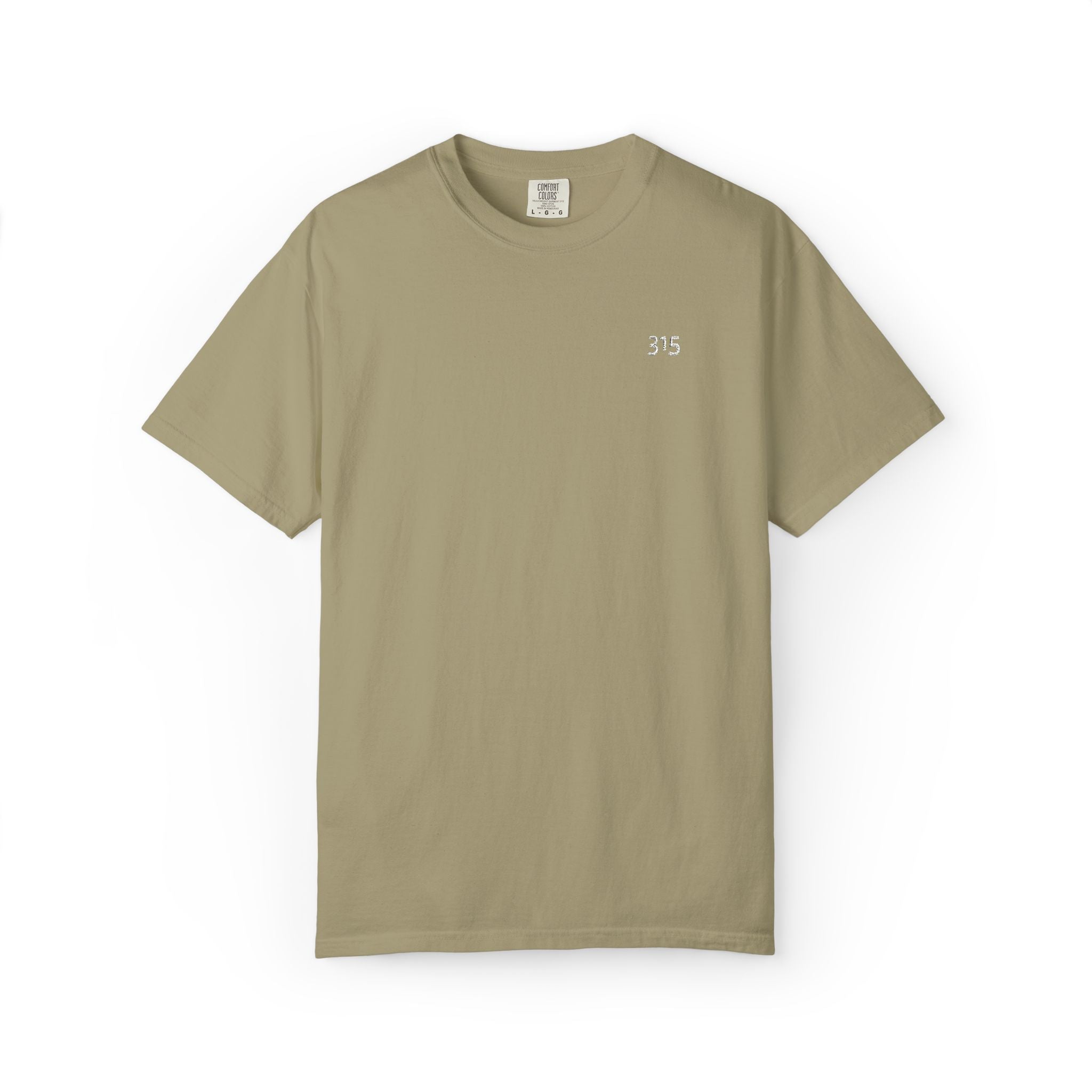 11 - Embroidered 315 Multi Color Minimalist '75' Chest Logo T-Shirt – Garment-Dyed White Casual Tee