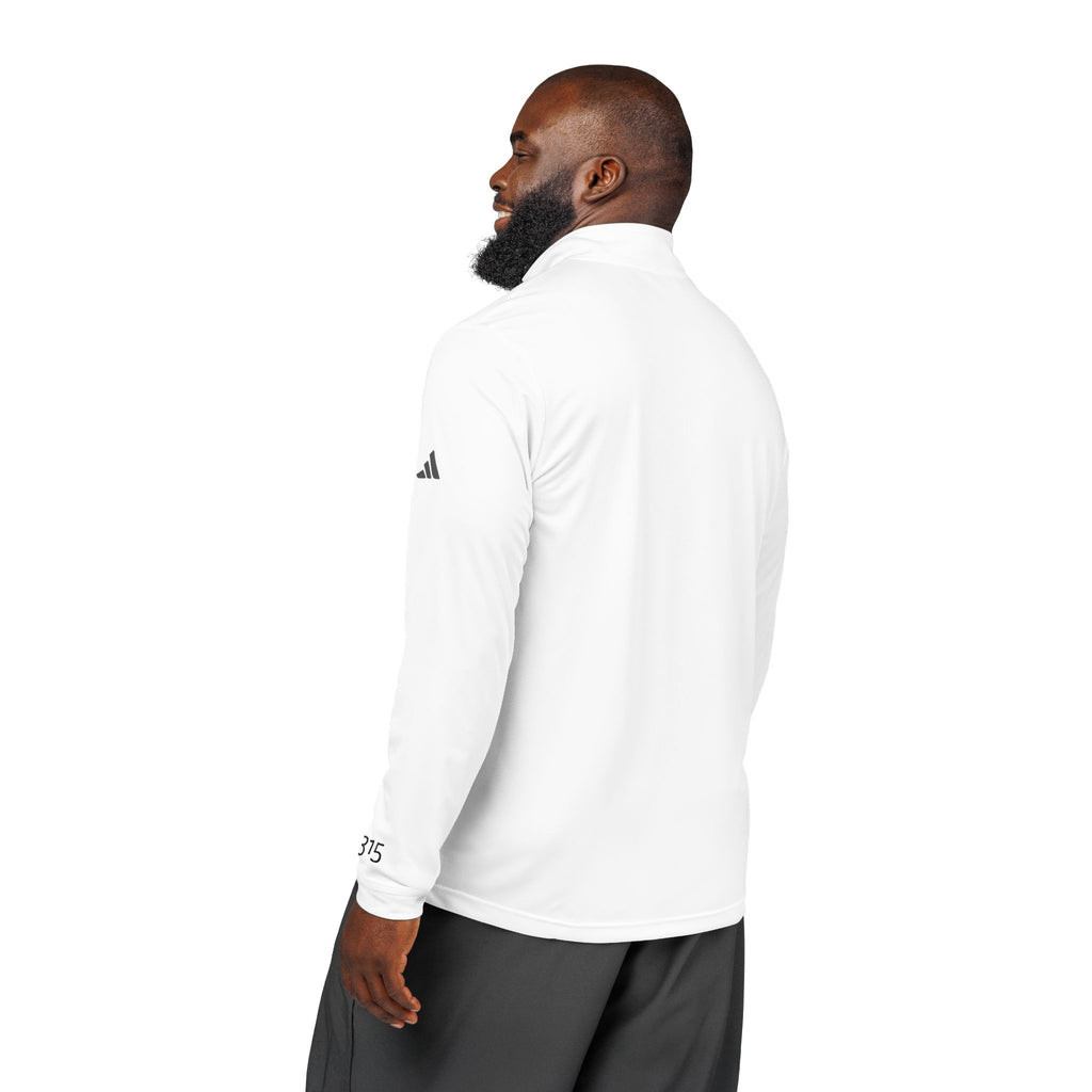 17 - Embroidered Adidas Quarter-Zip Pullover – White adidas® Performance Top