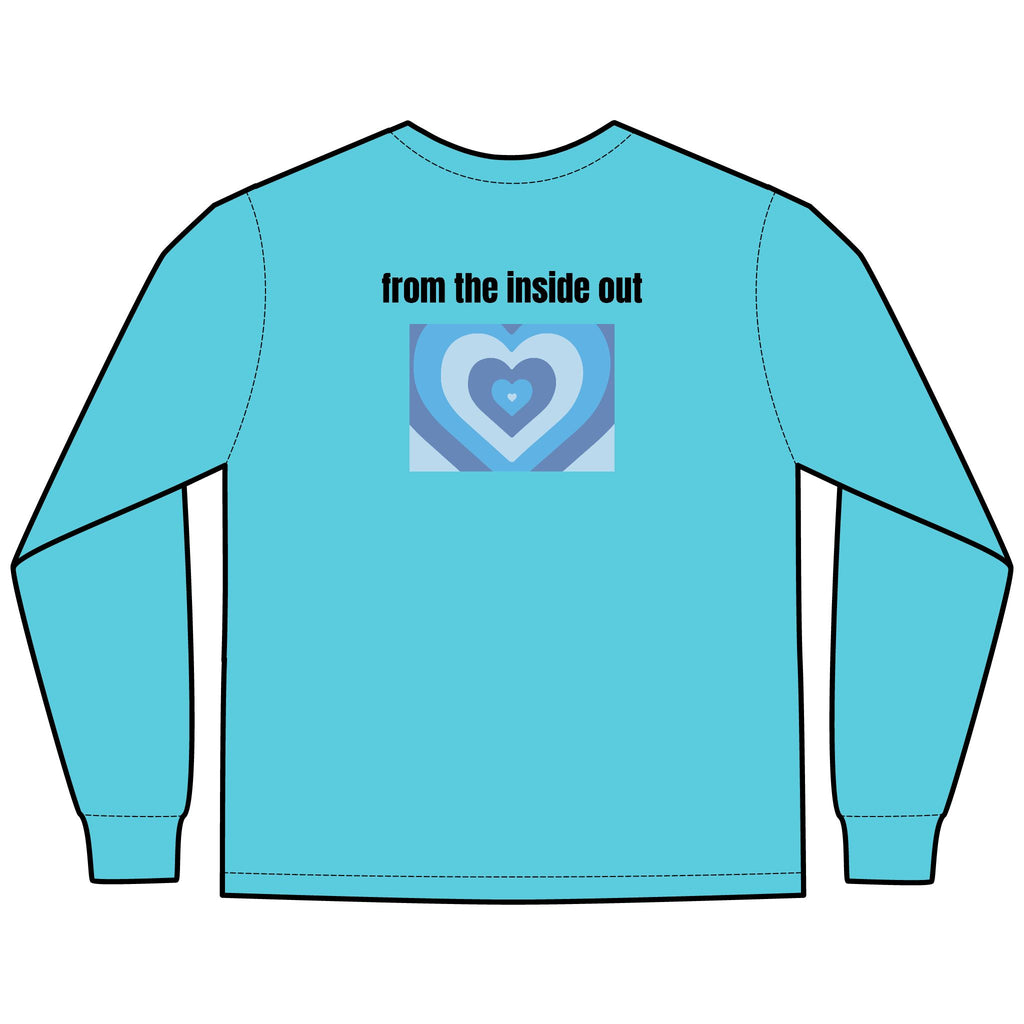 From the Inside Out Multi Colors Hanes Garment-Dyed Long Sleeve T-Shirt with 315 Print