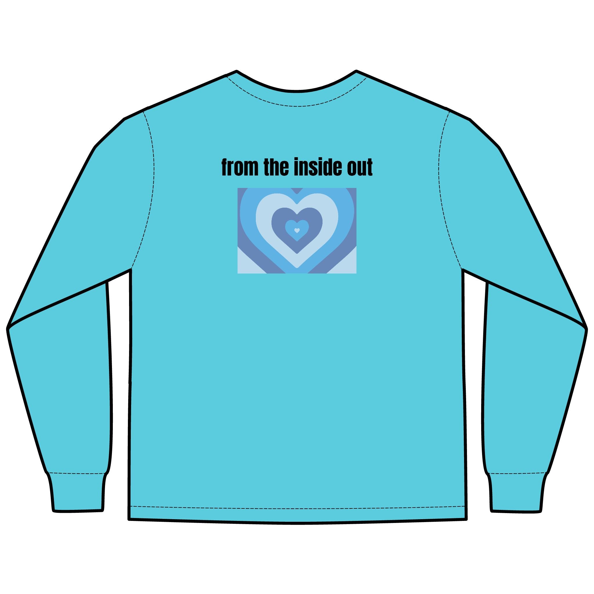 From the Inside Out Multi Colors Hanes Garment-Dyed Long Sleeve T-Shirt with 315 Print