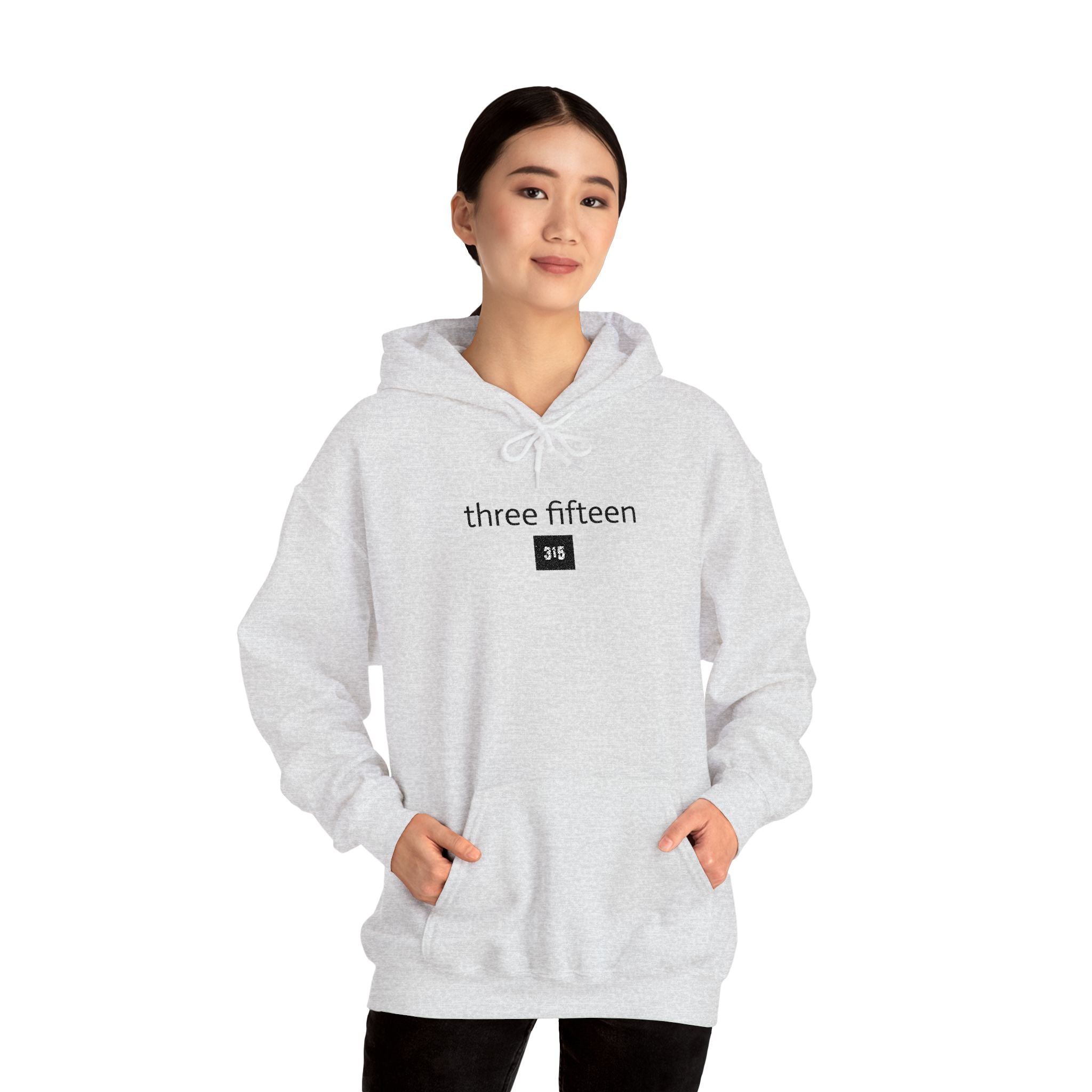 16 - 315 Square Embroidered Hoodie — Minimalist Distressed Graphic Sweatshirt