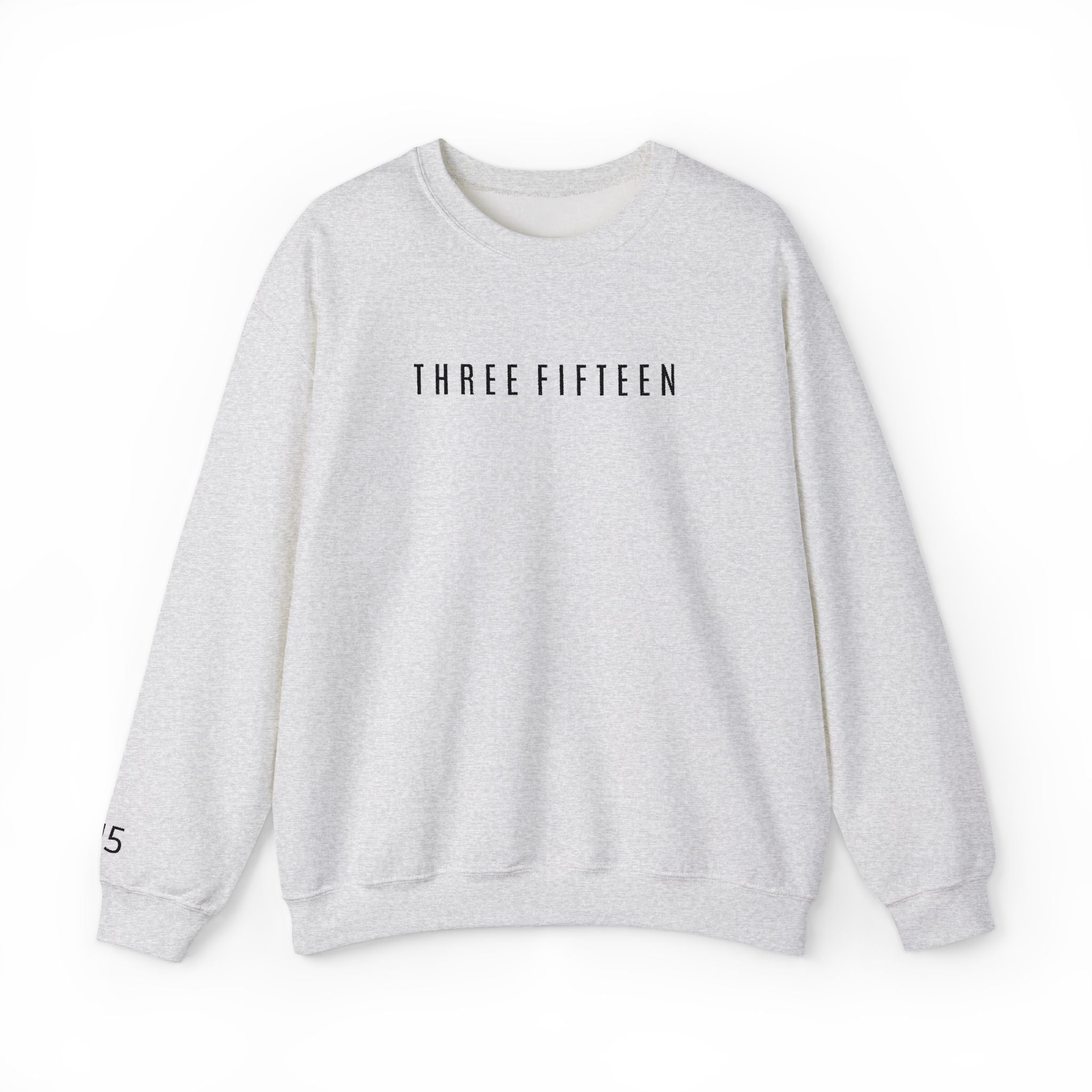 15 - Three Fifteen Embroidered Crewneck Sweatshirt — Minimal Graphic Pullover