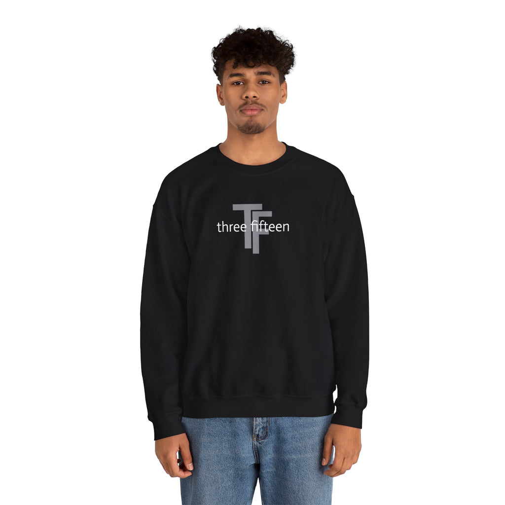 15 - Minimal TF three fifteen overlay Logo Sweatshirt — Casual Unisex Crewneck