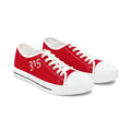 31 - Women's Red Low Top Sneakers — Minimal White Canvas Shoes with '315' Side Print