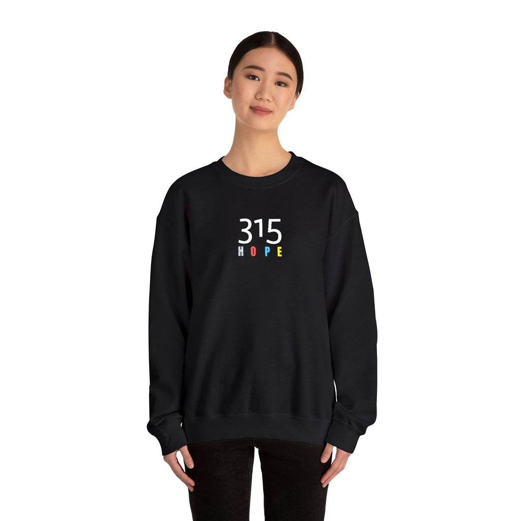 15 - 315 HOPE Colors Embroidered - Unisex Heavy Blend™ Crewneck Sweatshirt