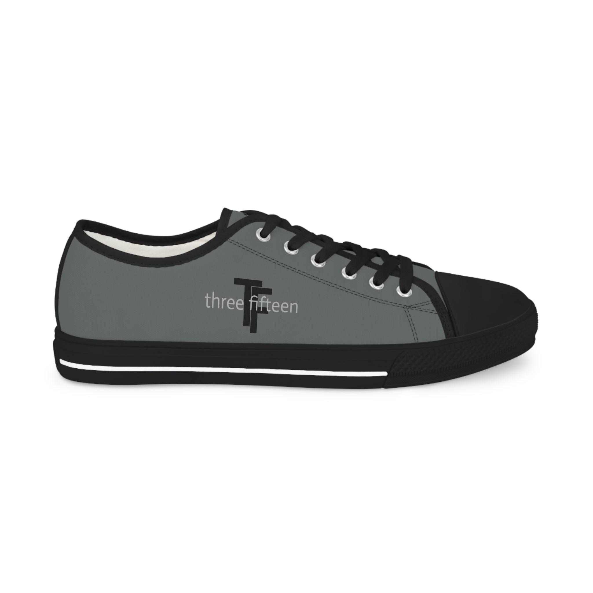 31 - Men's Low Top Sneakers TF — Minimal Grey Canvas Shoes with '315' Side Graphic