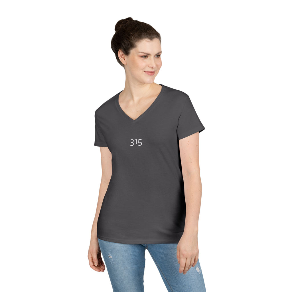 Multi Color Casual V-Neck T-Shirt with Minimalist Design 315