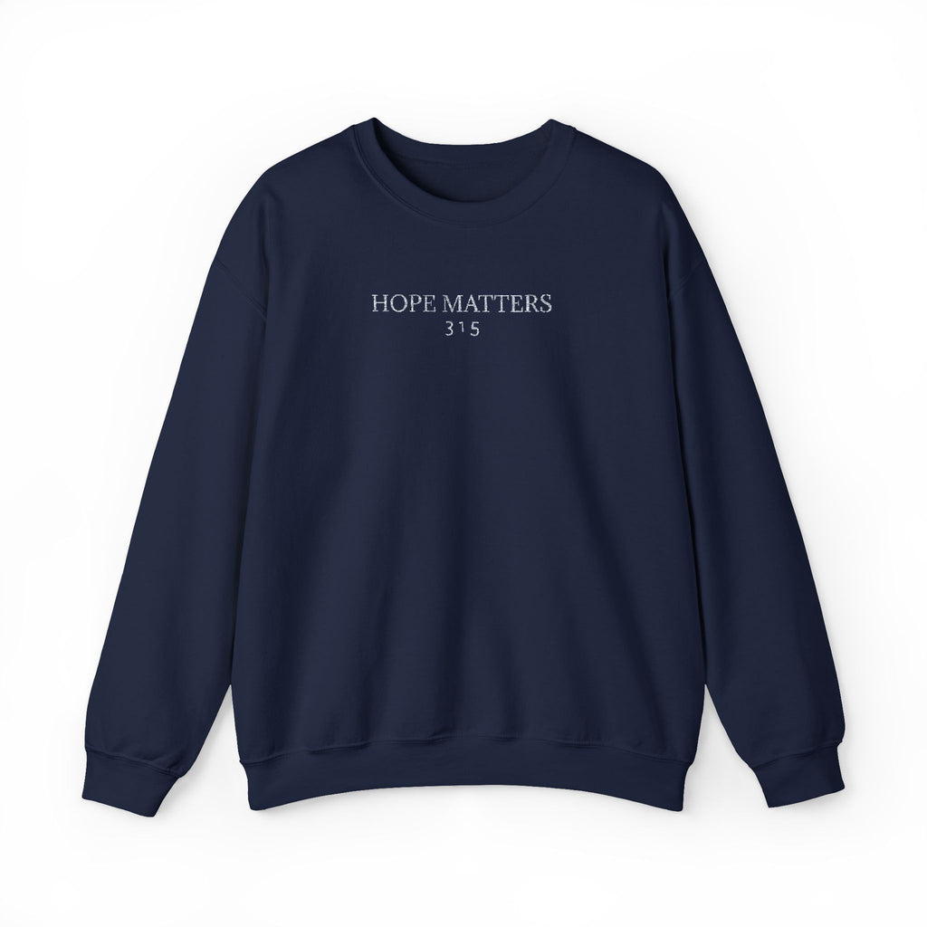 15 - Hope Matters 315 Multi Colors Embroidered - Unisex Heavy Blend™ Crewneck Sweatshirt