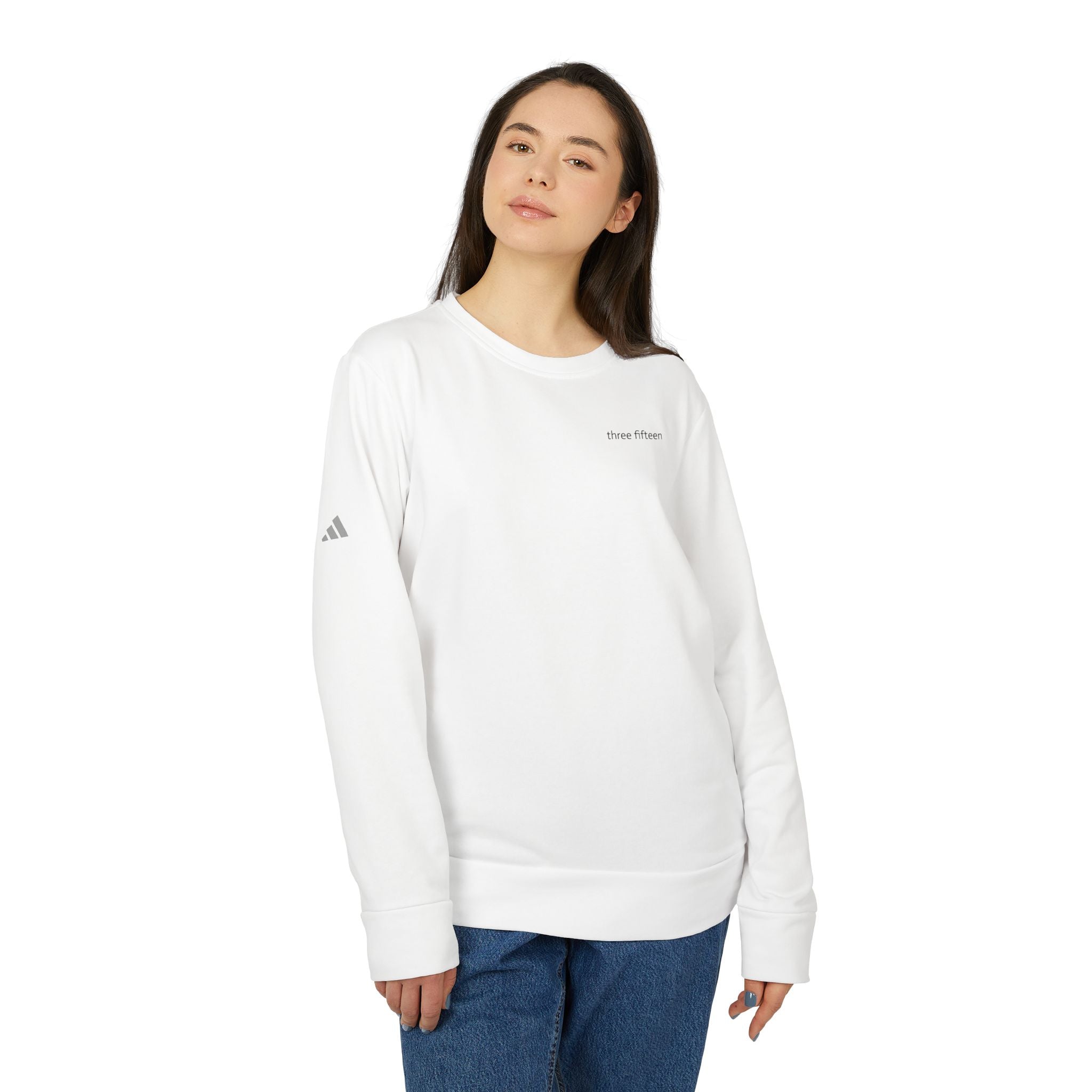 15 - Three Fifteen Overlay Adidas Crewneck Sweatshirt — Subtle Logo Fleece