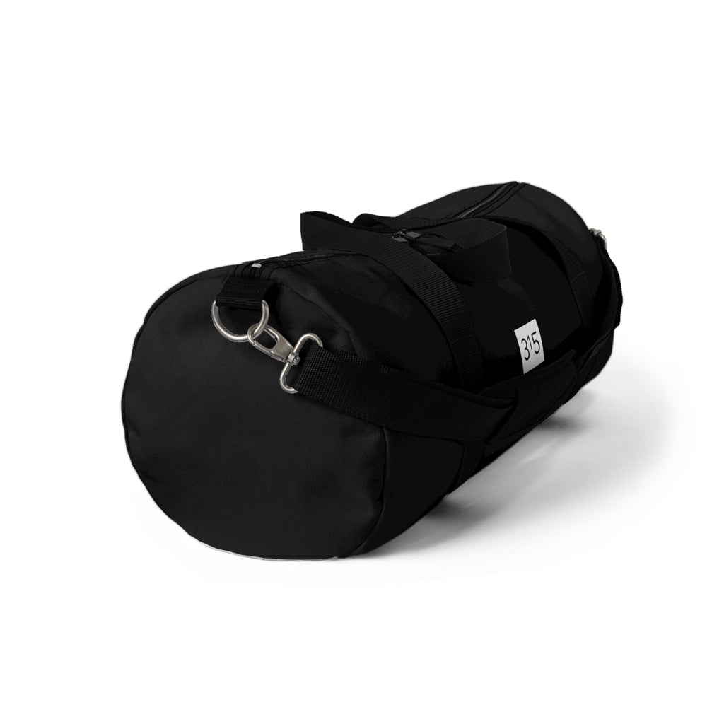 Minimalist '315' Black Duffel Bag — Travel & Gym Weekender