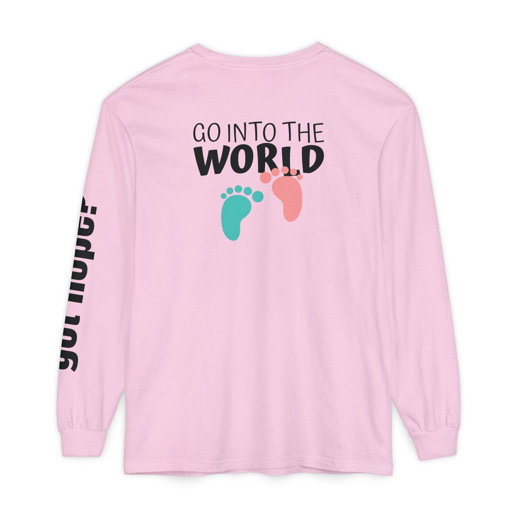 12 - Long Sleeve Tee 315 Go Into the WorldUnisex Long Sleeve T-Shirt - Inspirational Casual Wear
