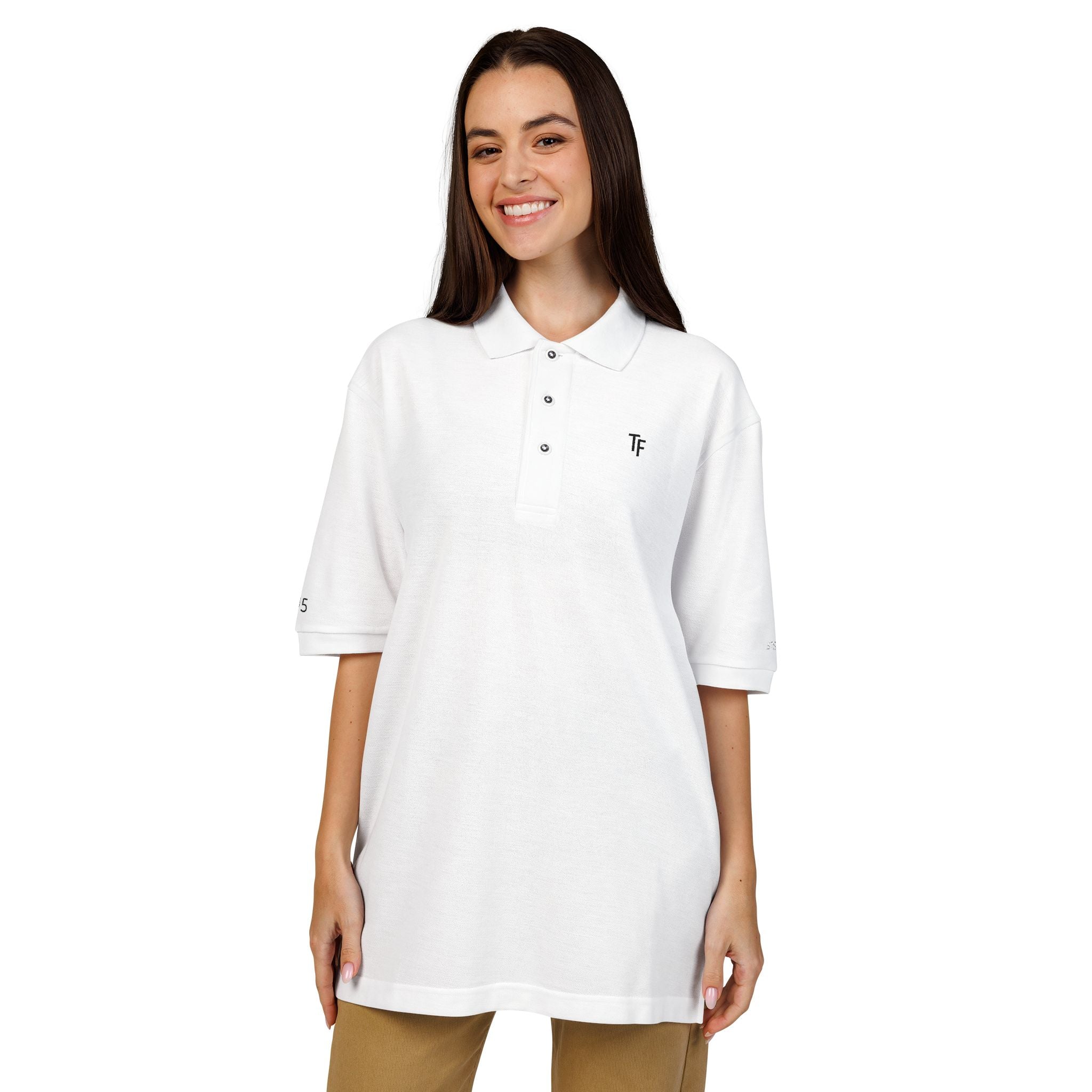 114 - Multi Color Sleek TF Embroidered Unisex Polo Shirt - Casual Elegance for Every Occasion