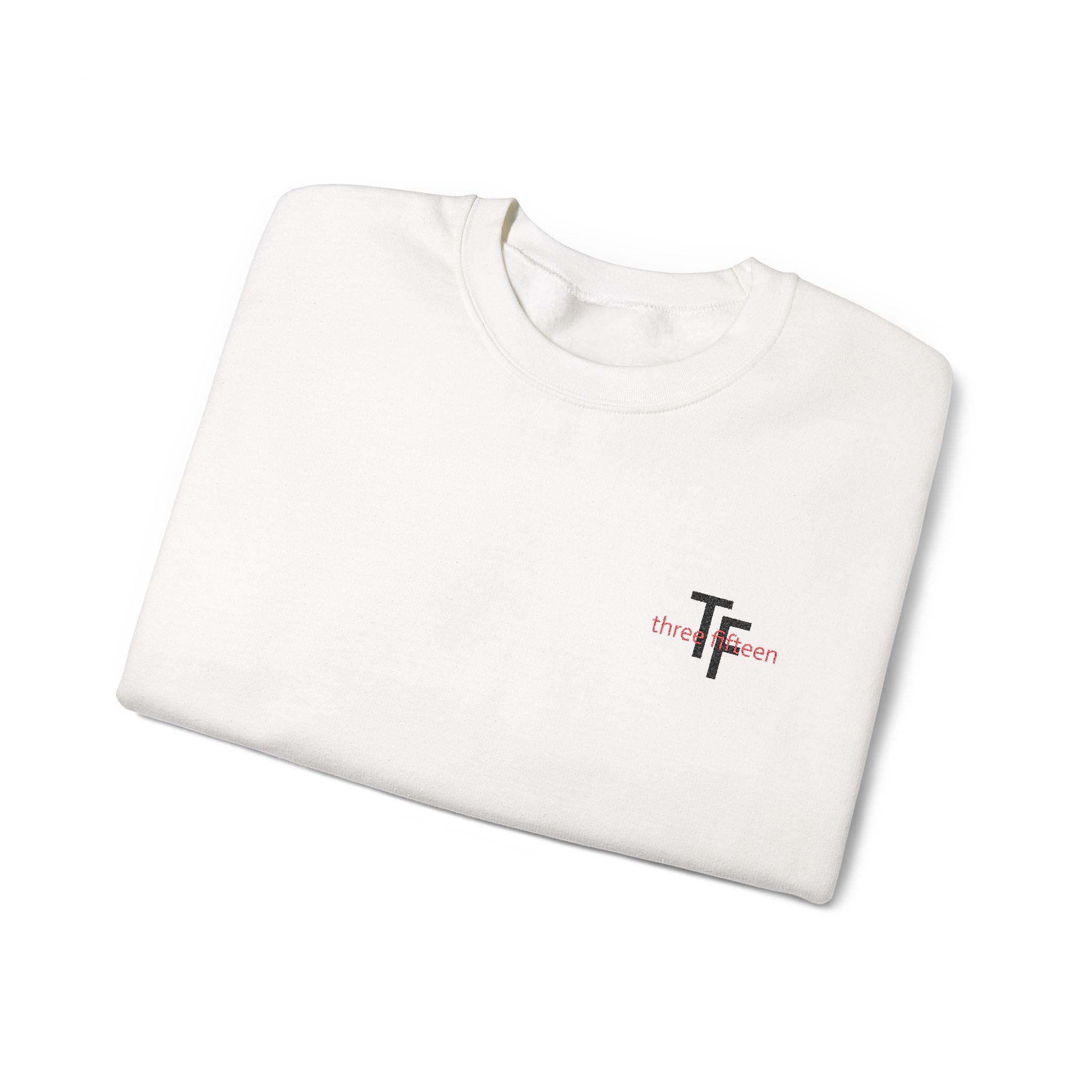 15 - TF Three Fifteen Embroidered Crewneck Sweatshirt — Minimal Graphic Pullover