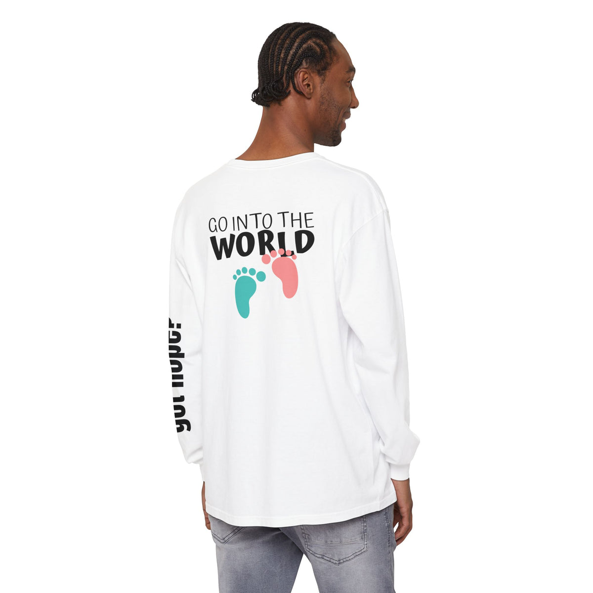 12 - Long Sleeve Tee 315 Go Into the WorldUnisex Long Sleeve T-Shirt - Inspirational Casual Wear