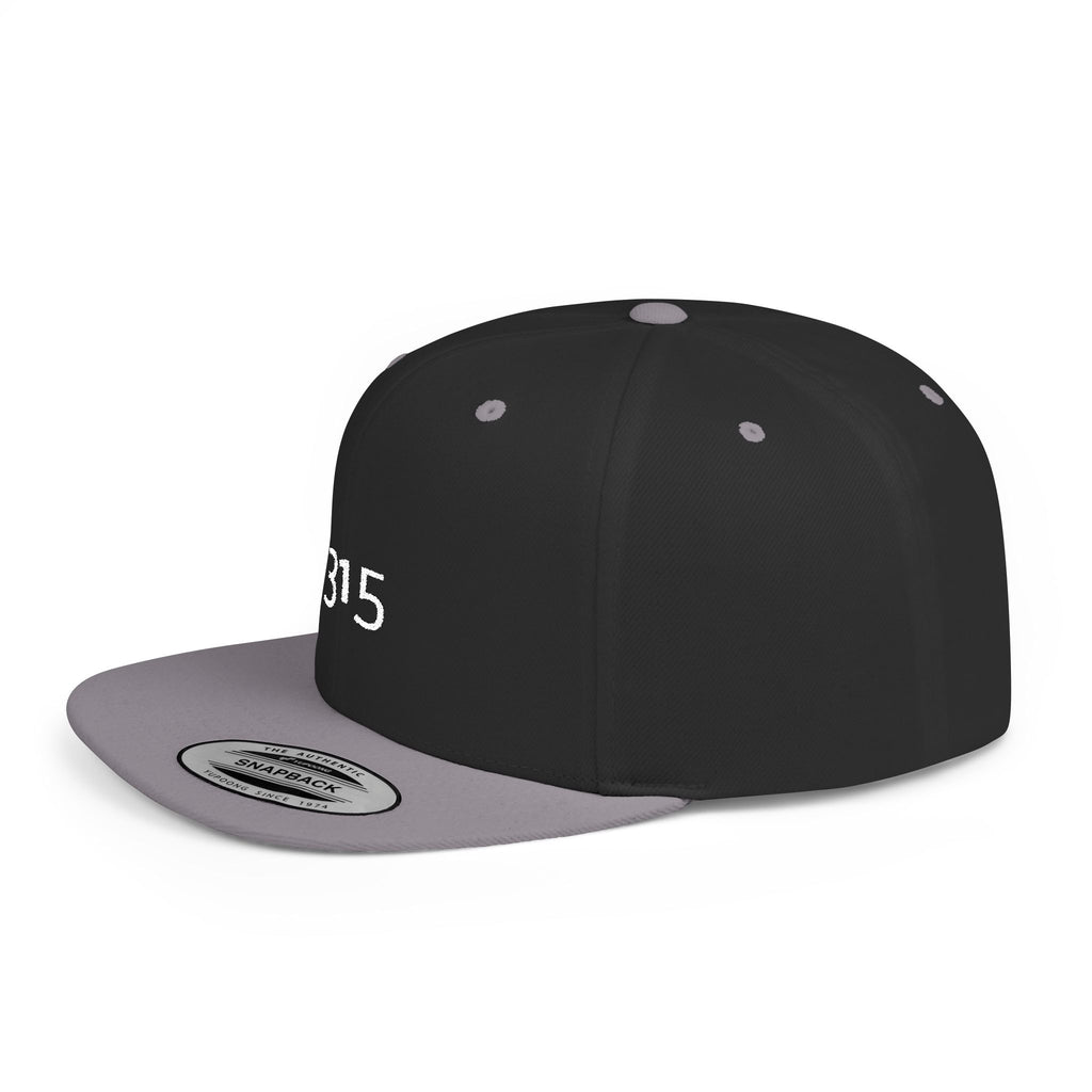 Custom White Flat Bill Snapback Hat with 315 Design