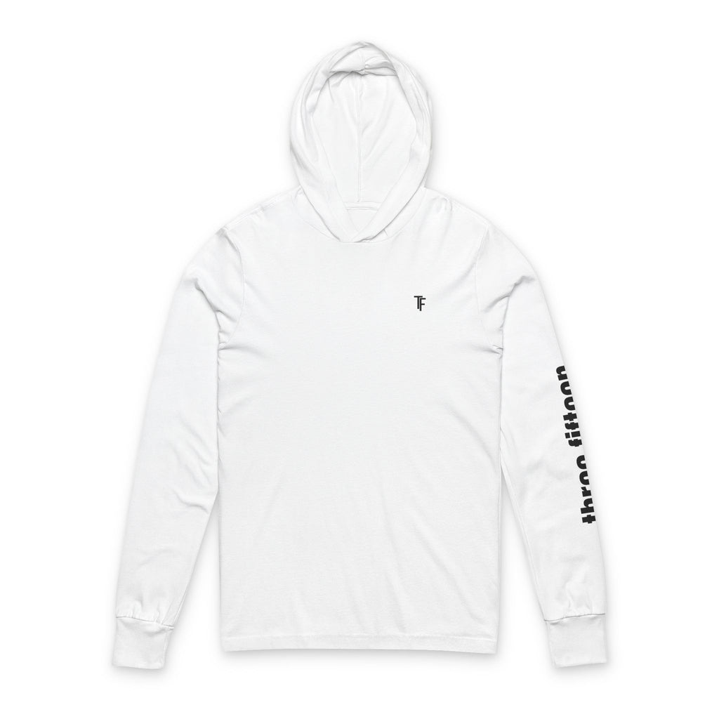 13 - TF Logo Hooded Long Sleeve Tee — Minimalist Branded Hoodie Tee