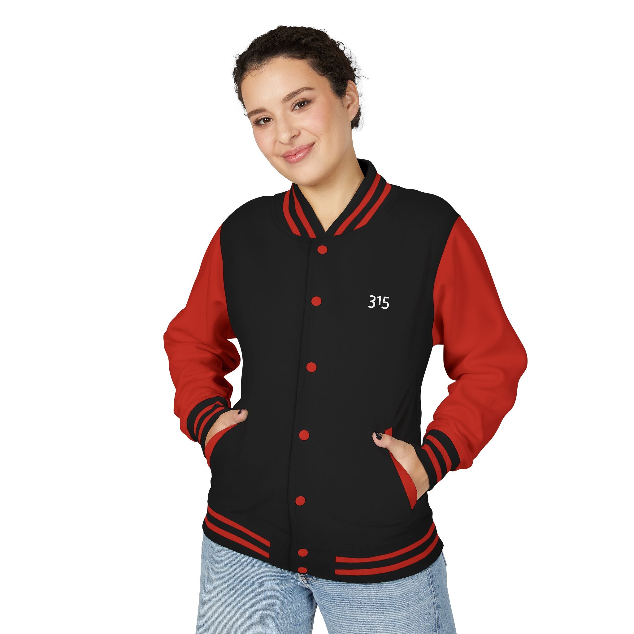 Multi Color Unisex Heavyweight Letterman Jacket - Classic Athletic Style with 315 Detail