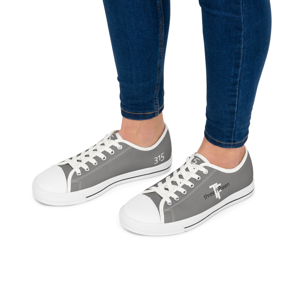 31 - Women's Low Top Sneakers TF — Minimal Grey Canvas Shoes with '315' Side Print