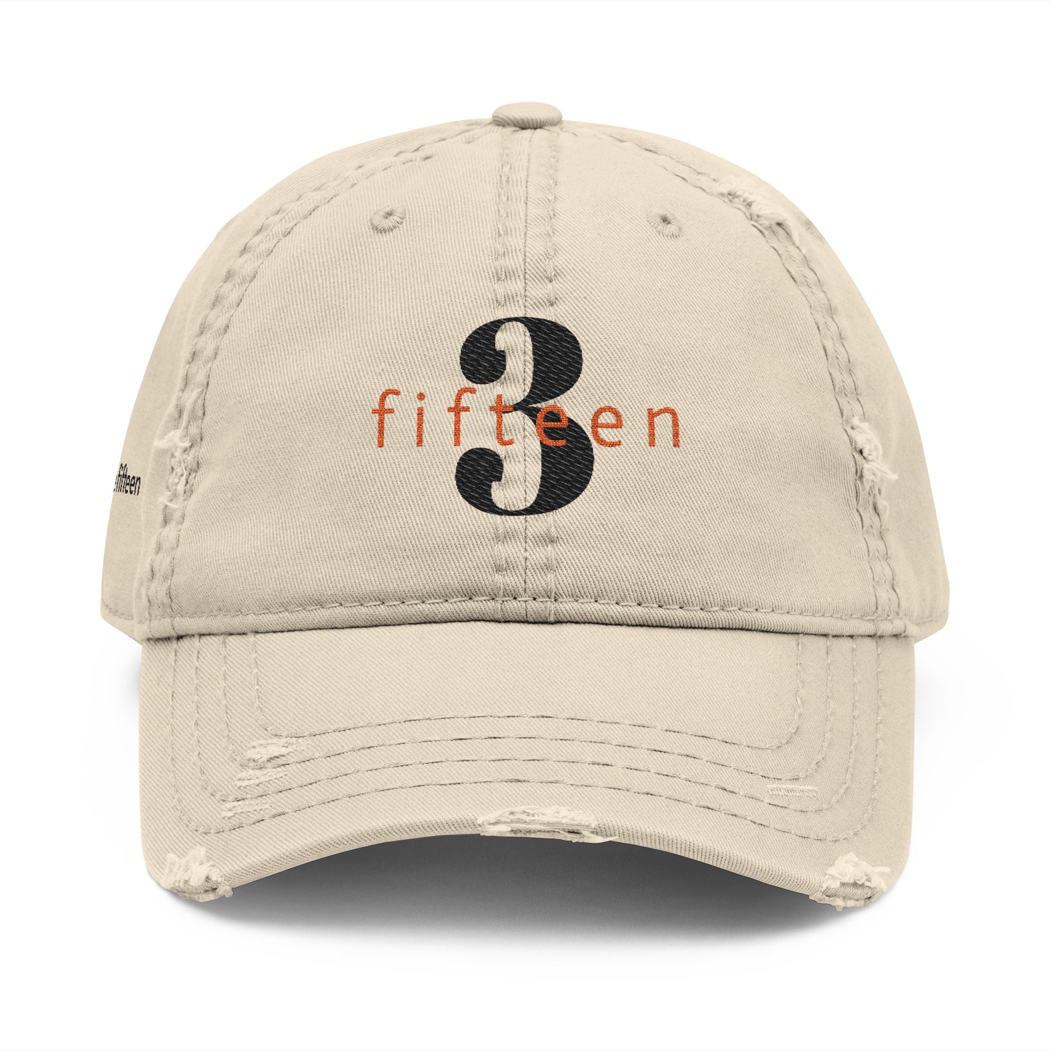 3 - 3 fifteen - Hat Distressed Embroidered TF Three Fifteen Dad Hat - Casual Chic Accessory