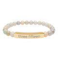4 - Three Fifteen Engraved Natural Stone Stretch Bracelet