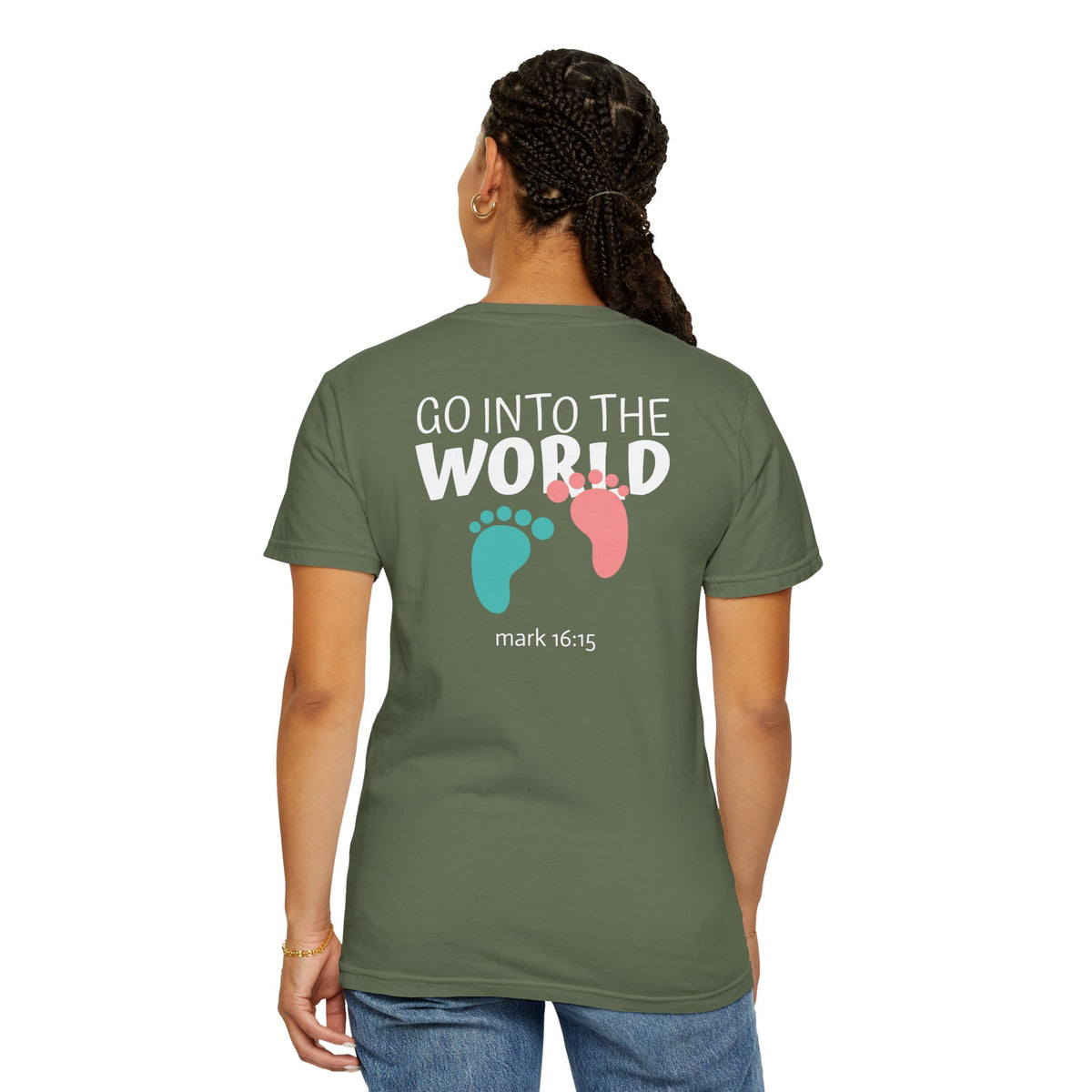 01 - Multi Colors “Go Into the World” Graphic T-Shirt