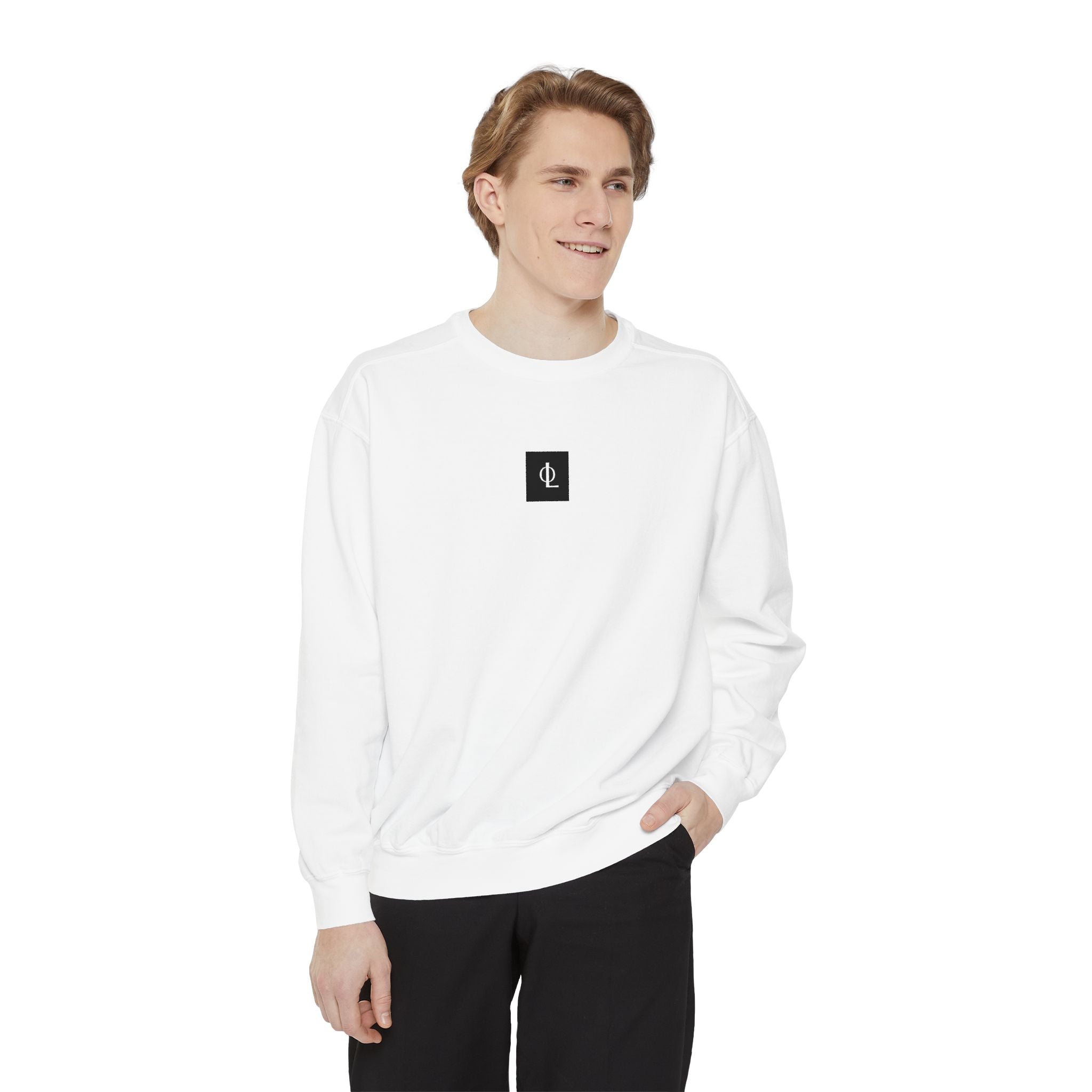 Multi Color - Outcome Leadership Embroidered 315 Minimalist Logo Sweatshirt — White Crewneck Casual Pullover