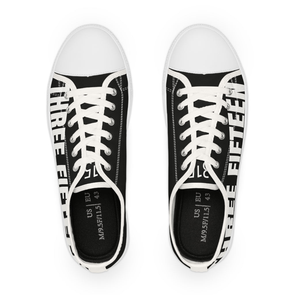 31 - Men’s Three Fifteen Black Low-Top Sneakers — Men's Casual Canvas Shoes