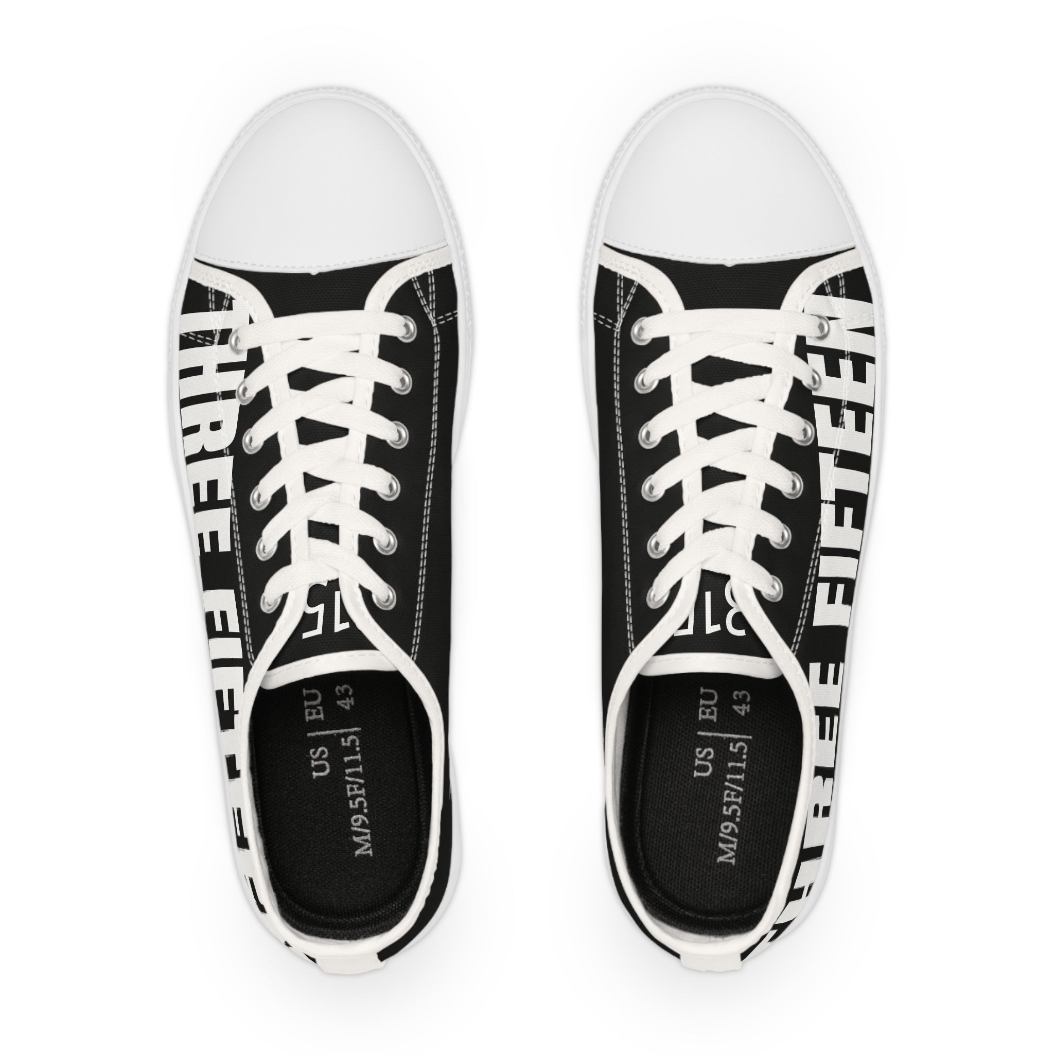 31 - Men’s Three Fifteen Black Low-Top Sneakers — Men's Casual Canvas Shoes