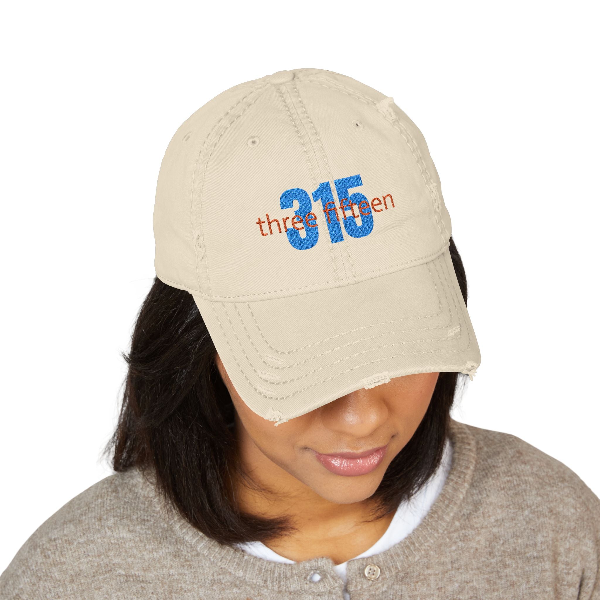 3 - Hat Distressed Embroidered Bold 315 Dad Hat - Casual Chic Accessory