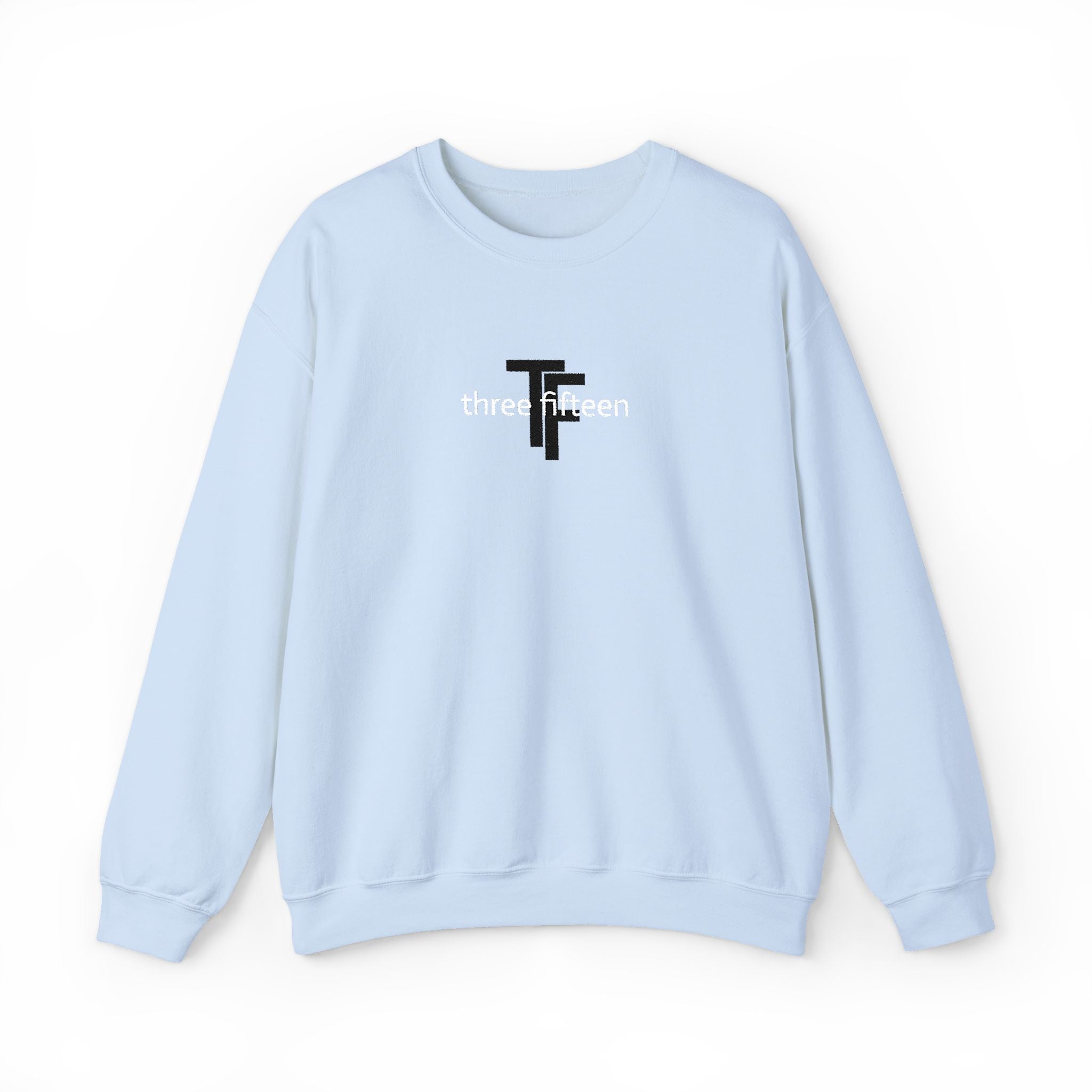 15 - TF Three Fifteen Embroidered Crewneck Sweatshirt — Minimal Graphic Pullover