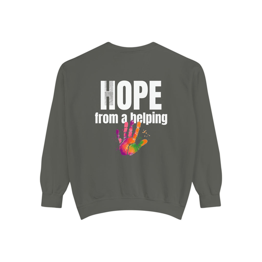 15 - Got Hope - Multi Color Cozy “A Helping Hand” Unisex Garment-Dyed Sweatshirt for Everyday Comfort