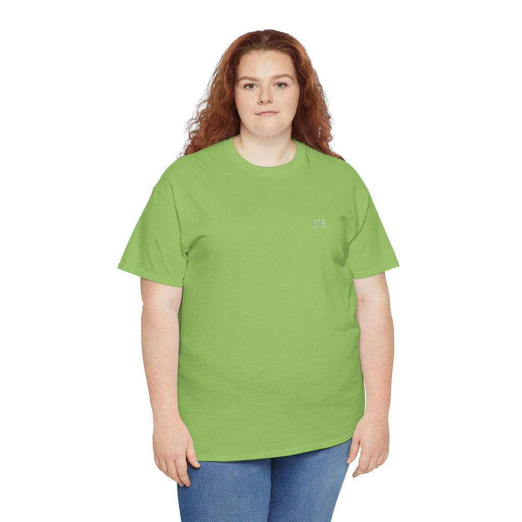 Minimal '315’ Chest Logo T‑Shirt — Black Casual Graphic Tee