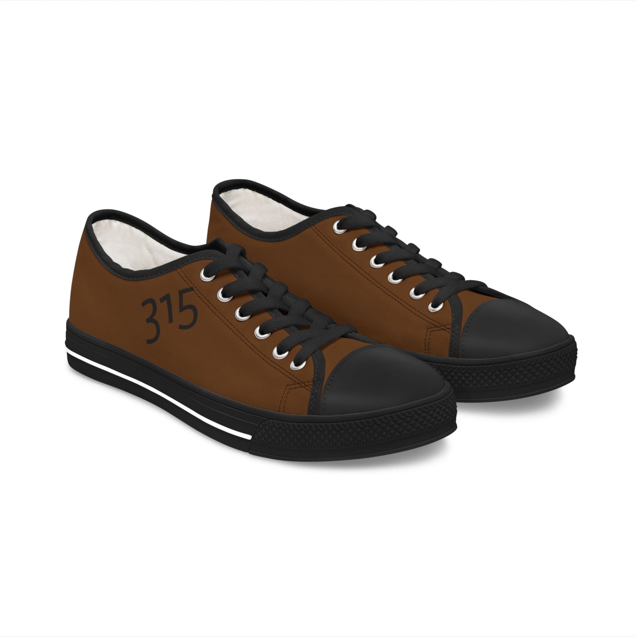31 - Women's Low Top Sneakers — Minimal Grey Canvas Shoes with '315' Side Print