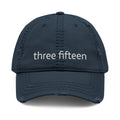3 - Hat Distressed Embroidered Three Fifteen Dad Hat - Casual Chic Accessory