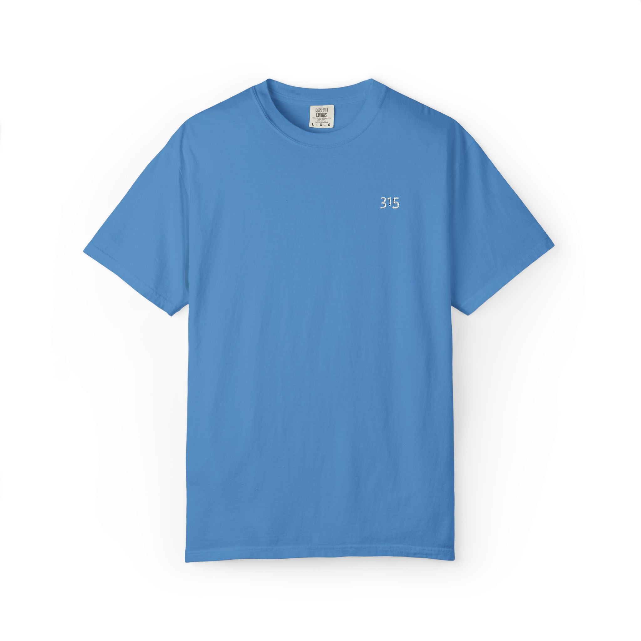11 - Embroidered 315 Multi Color Minimalist '75' Chest Logo T-Shirt – Garment-Dyed White Casual Tee