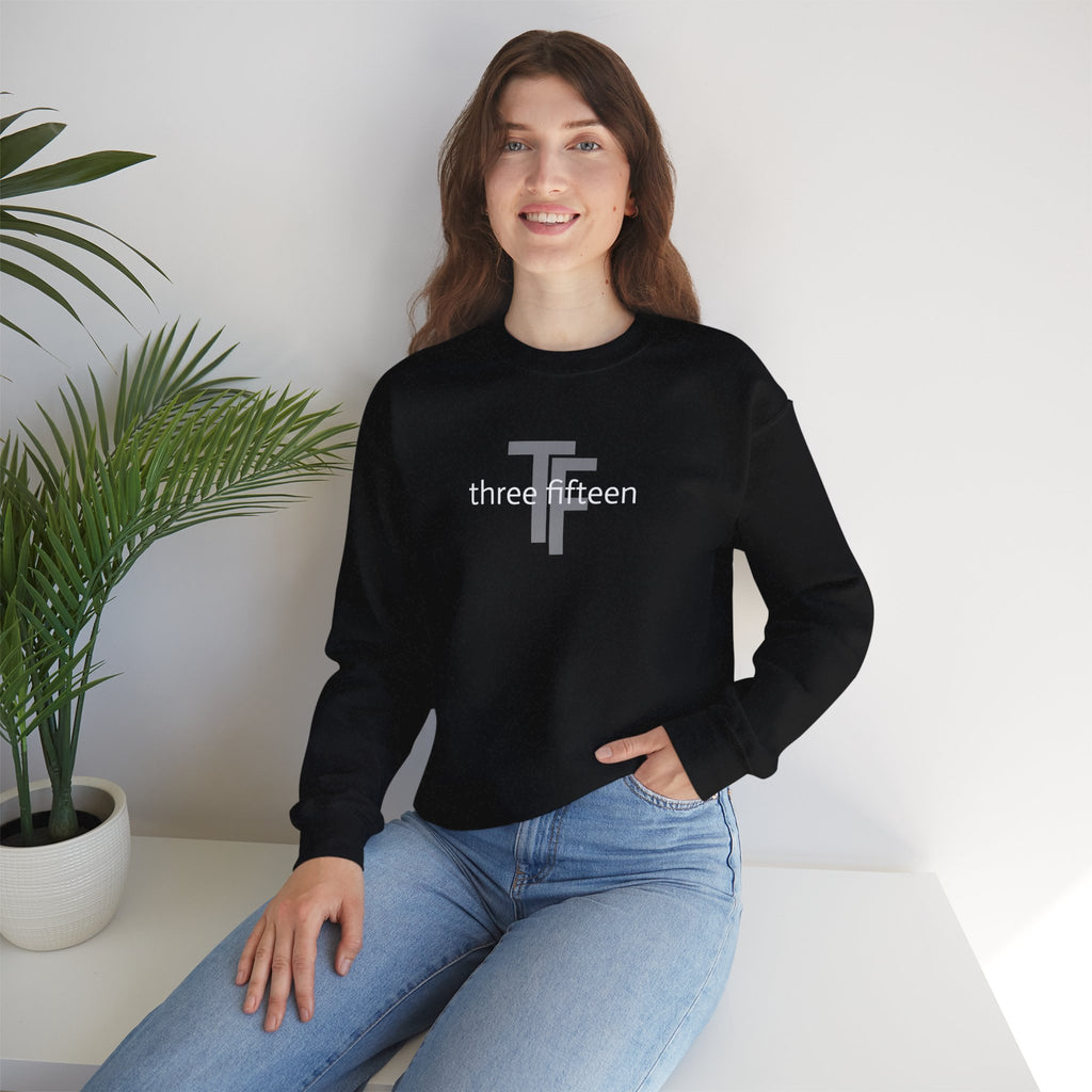 15 - Minimal TF three fifteen overlay Logo Sweatshirt — Casual Unisex Crewneck