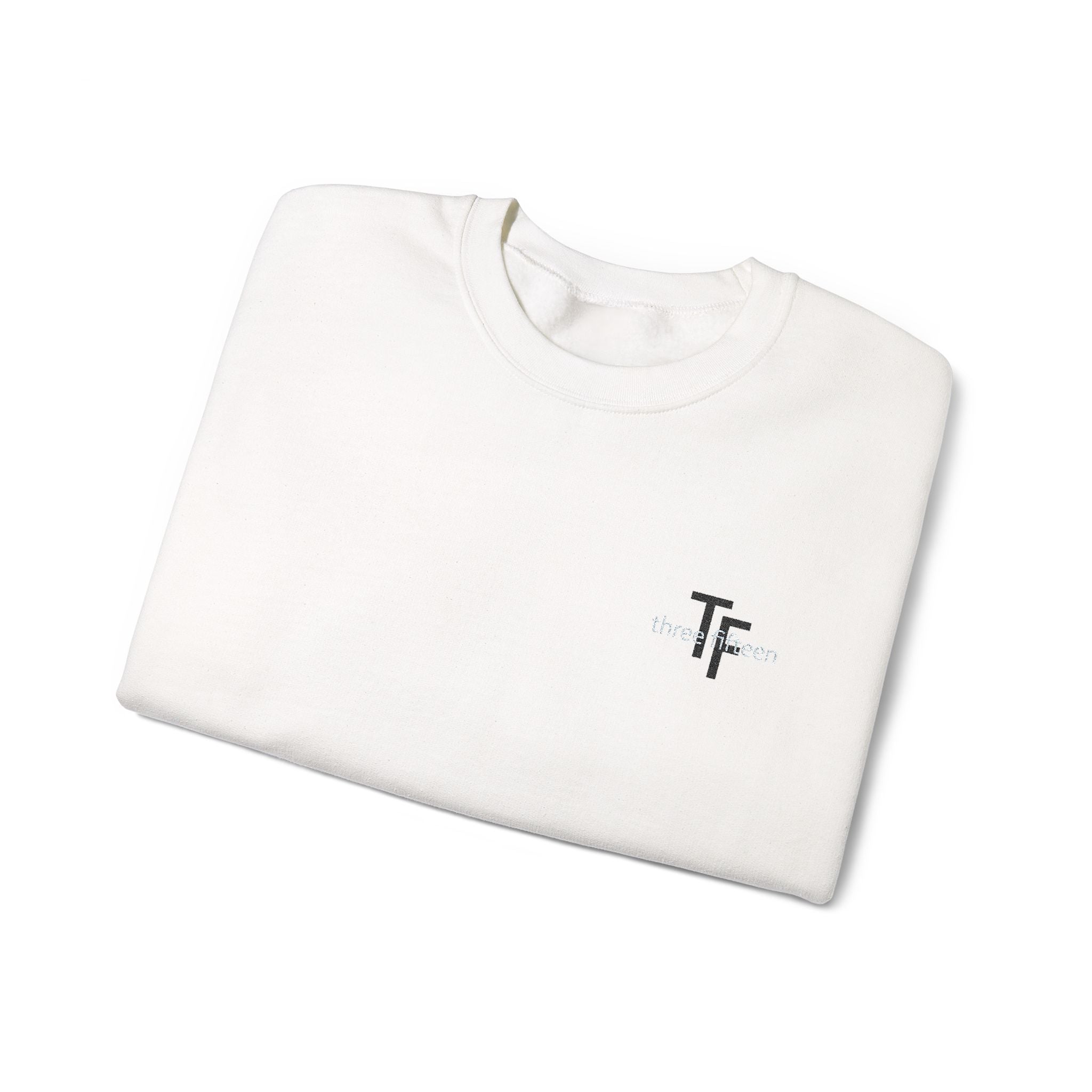 15 - TF Three Fifteen Embroidered Crewneck Sweatshirt — Minimal Graphic Pullover