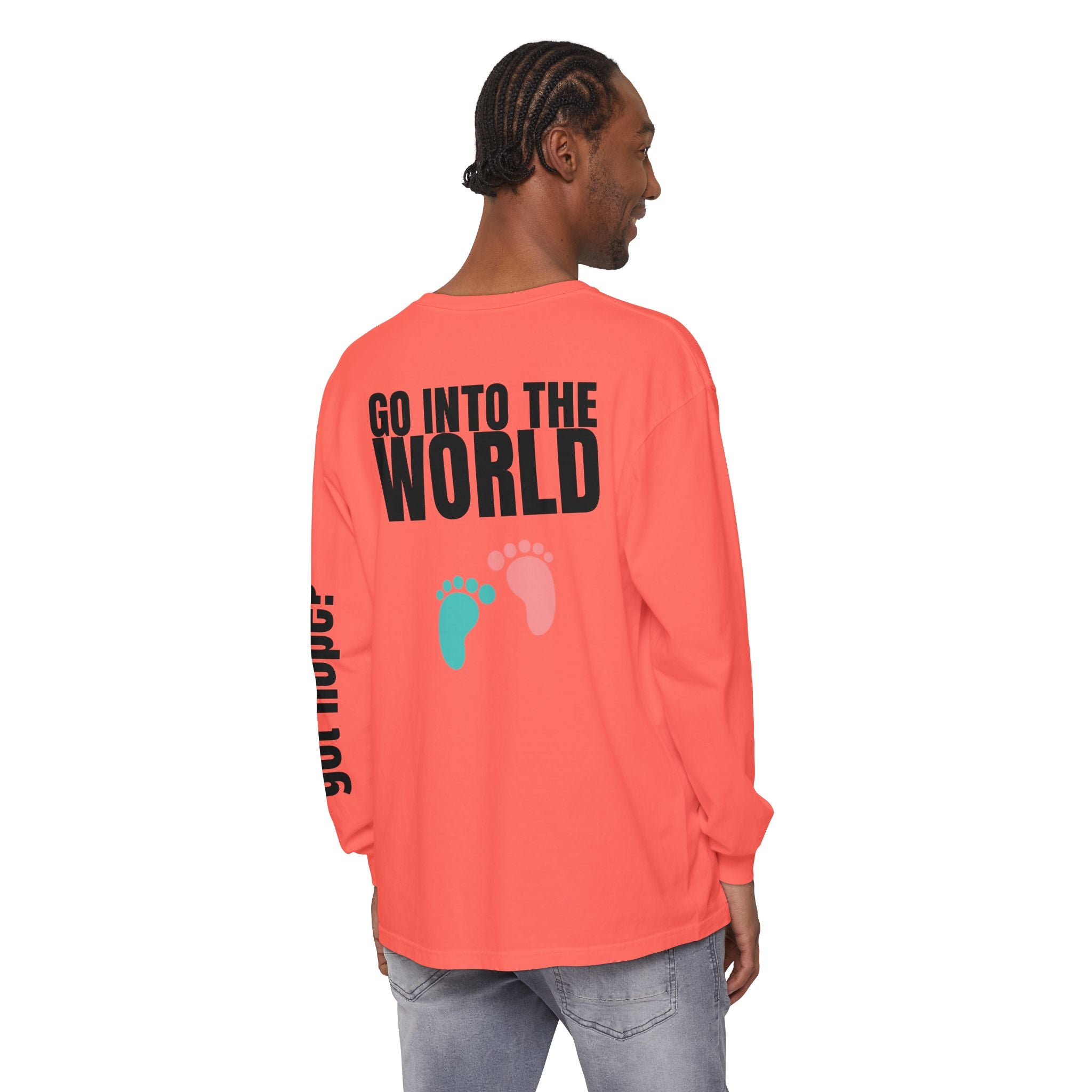 315 Go Into the WorldUnisex Long Sleeve T-Shirt - Inspirational Casual Wear