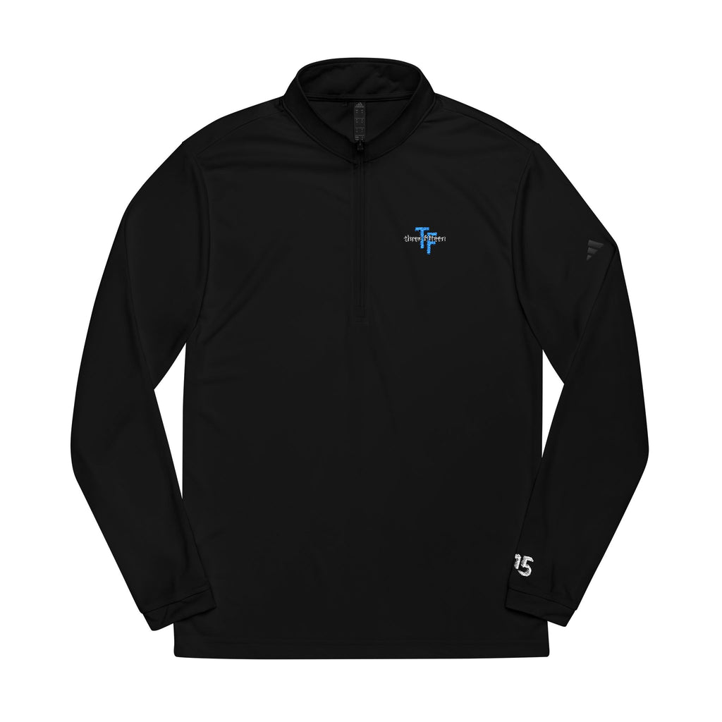 17 - Embroidered Adidas Quarter-Zip Pullover – White adidas® Performance Top