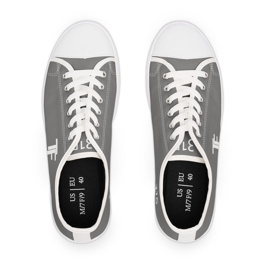 31 - Women's Low Top Sneakers TF — Minimal Grey Canvas Shoes with '315' Side Print