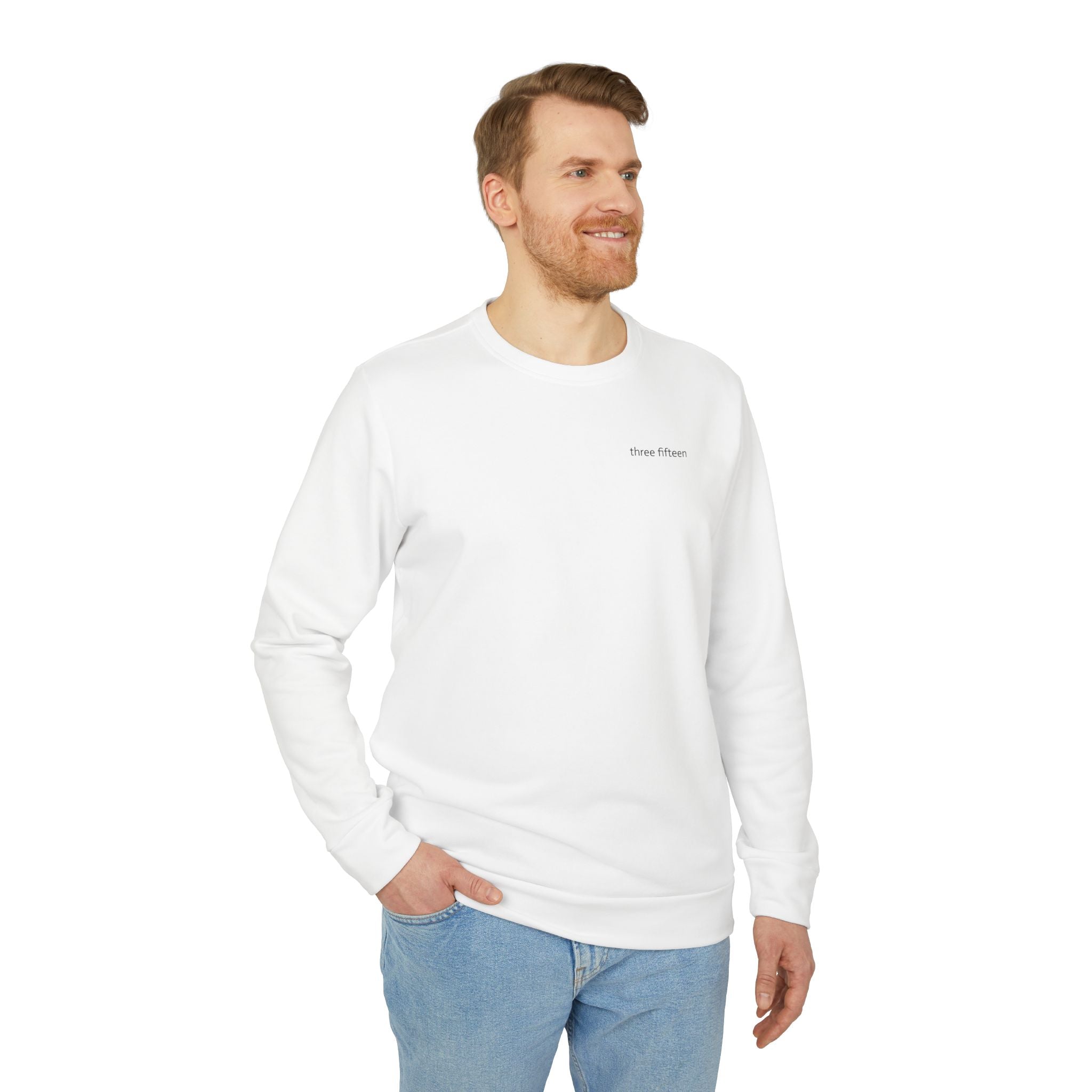 15 - Three Fifteen Overlay Adidas Crewneck Sweatshirt — Subtle Logo Fleece