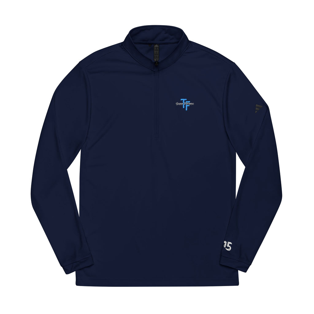 17 - Embroidered Adidas Quarter-Zip Pullover – White adidas® Performance Top