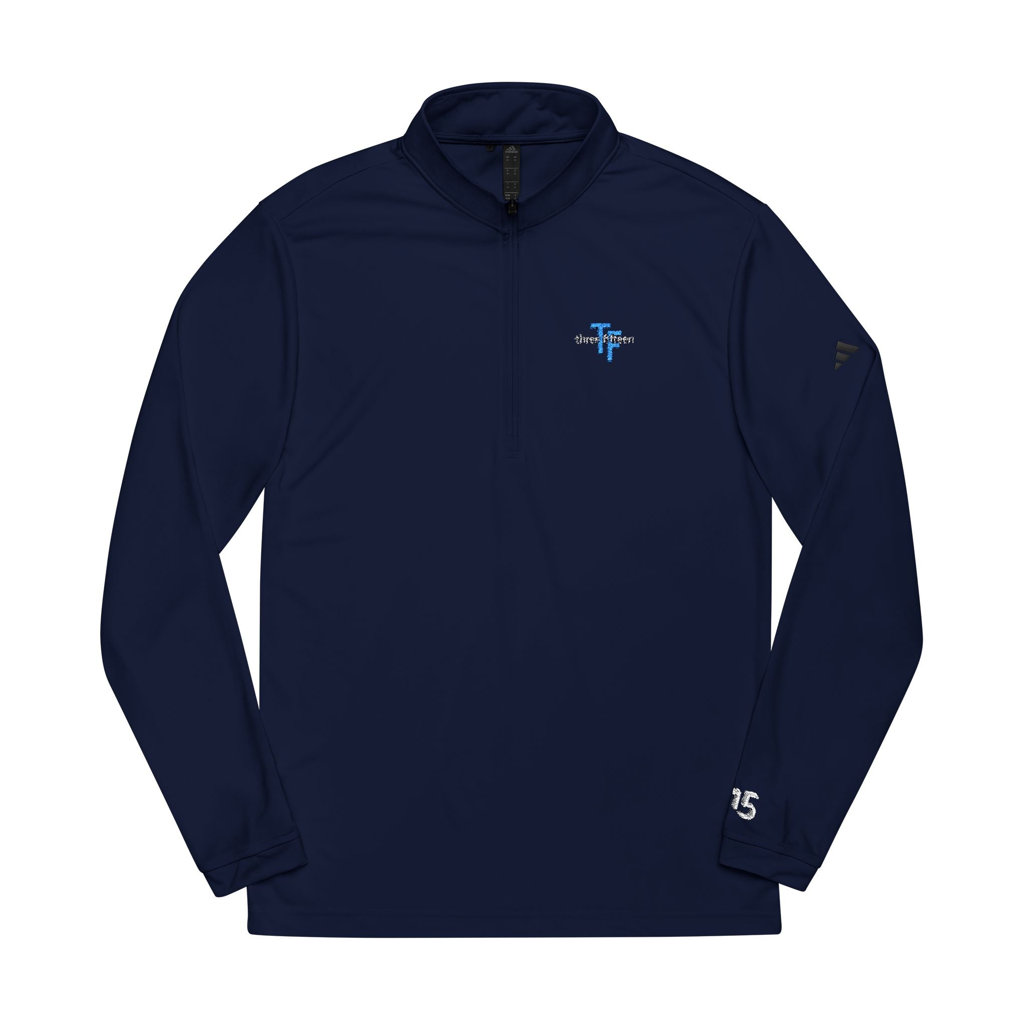 17 - Embroidered Adidas Quarter-Zip Pullover – White adidas® Performance Top