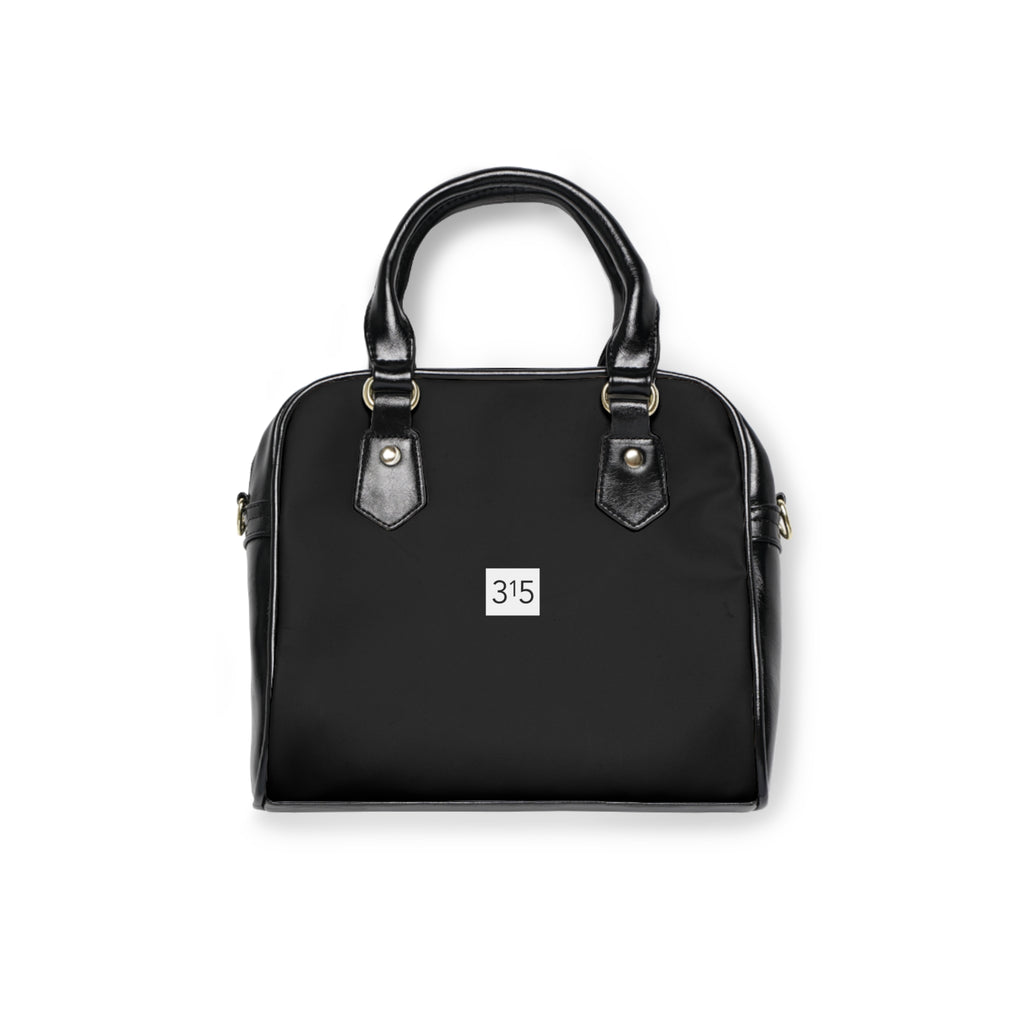Classic White Shoulder Handbag with Minimal '315' Square Logo — Chic Everyday Tote