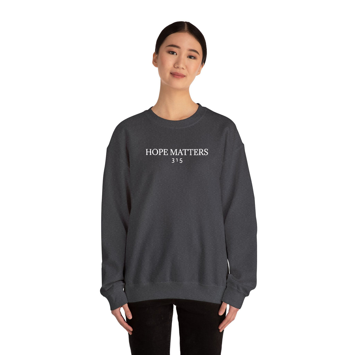 15 - Hope Matters 315 Multi Colors Embroidered - Unisex Heavy Blend™ Crewneck Sweatshirt