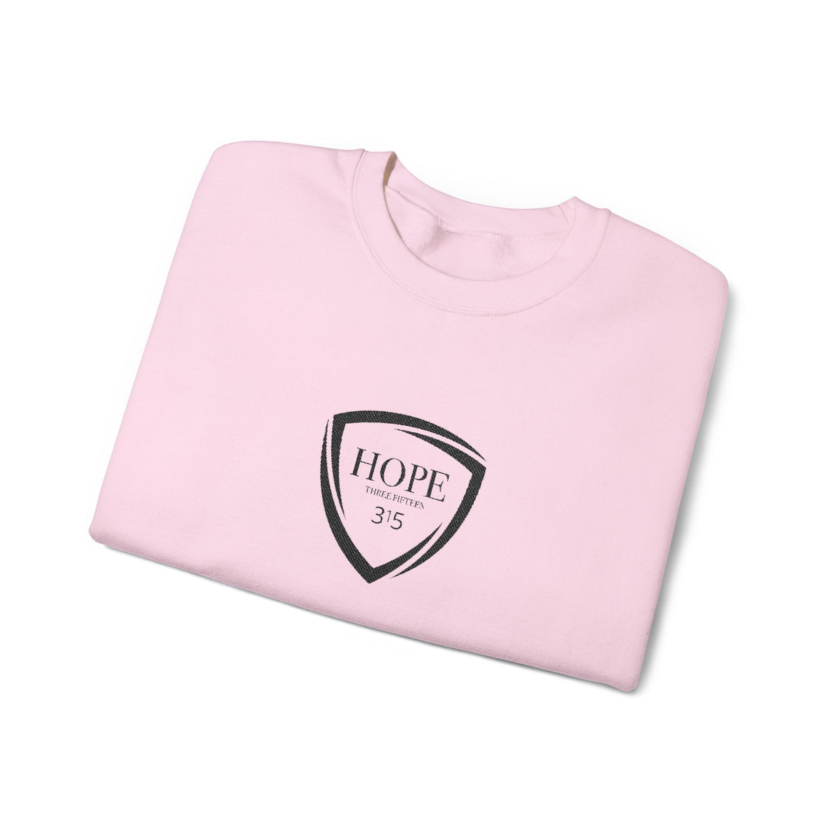 15 - Embroidered Hope Shield Crewneck Sweatshirt — Motivational Black Pullover