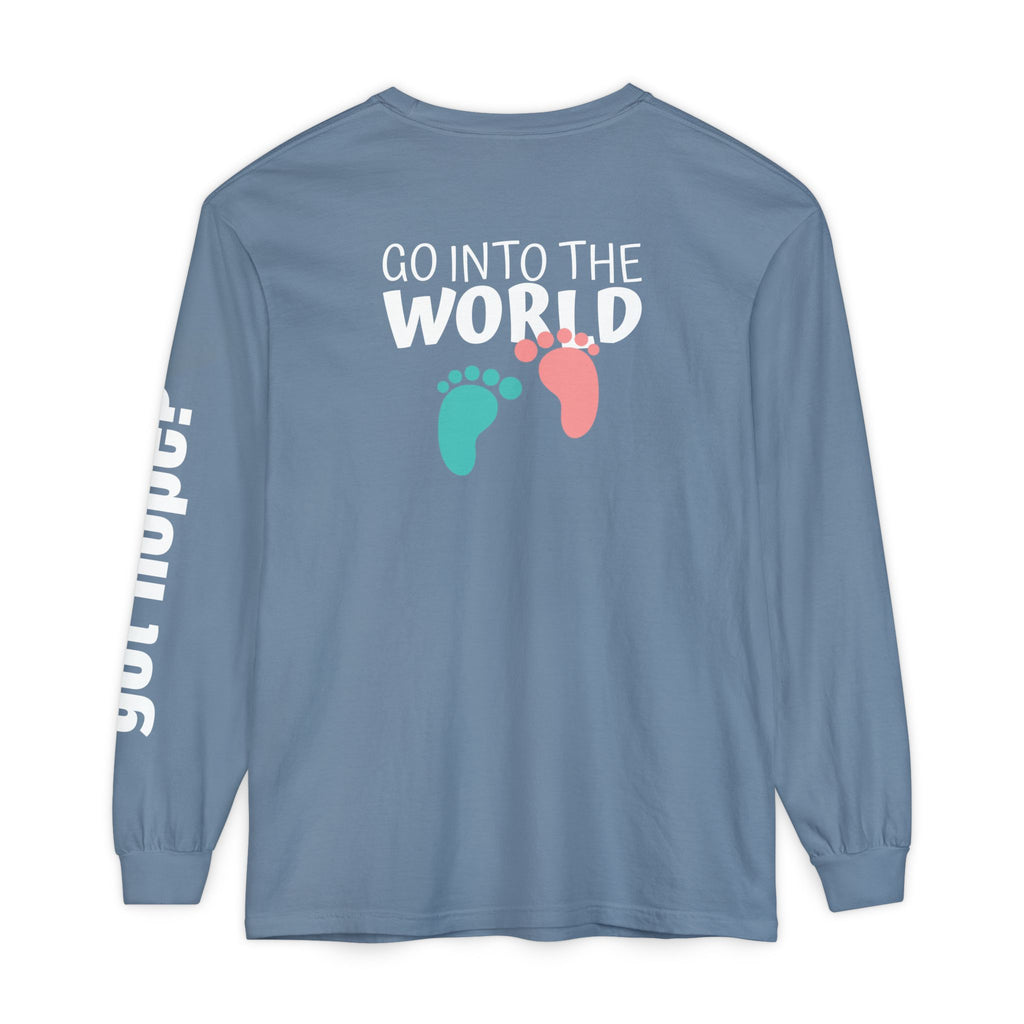 12 - Long sleeve tee 315 Go Into the WorldUnisex Long Sleeve T-Shirt - Inspirational Casual Wear