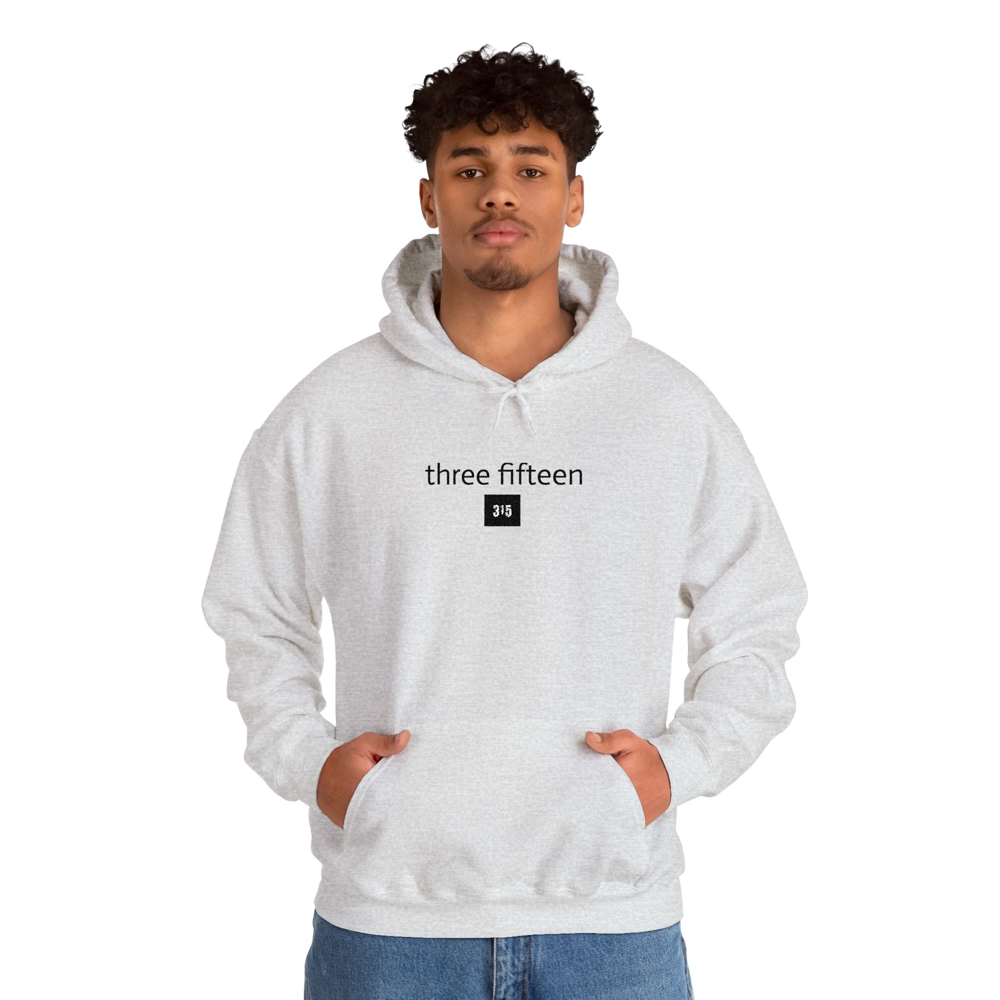 16 - 315 Square Embroidered Hoodie — Minimalist Distressed Graphic Sweatshirt