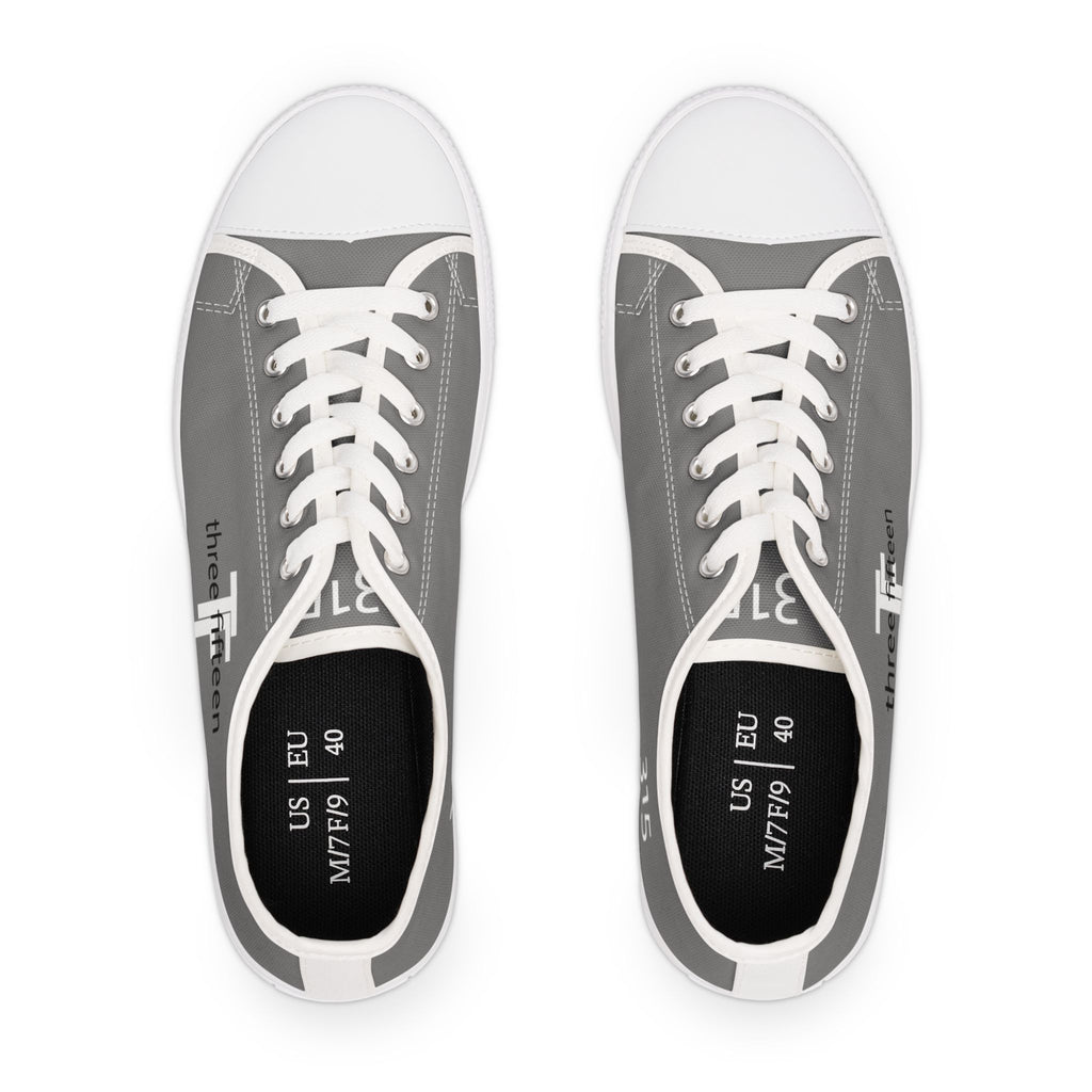 31 - Women's Low Top Sneakers TF — Minimal Grey Canvas Shoes with '315' Side Print